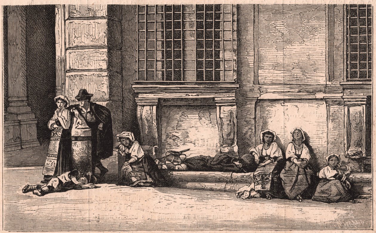 Bir grup Napolili köylü, Roma, İtalya