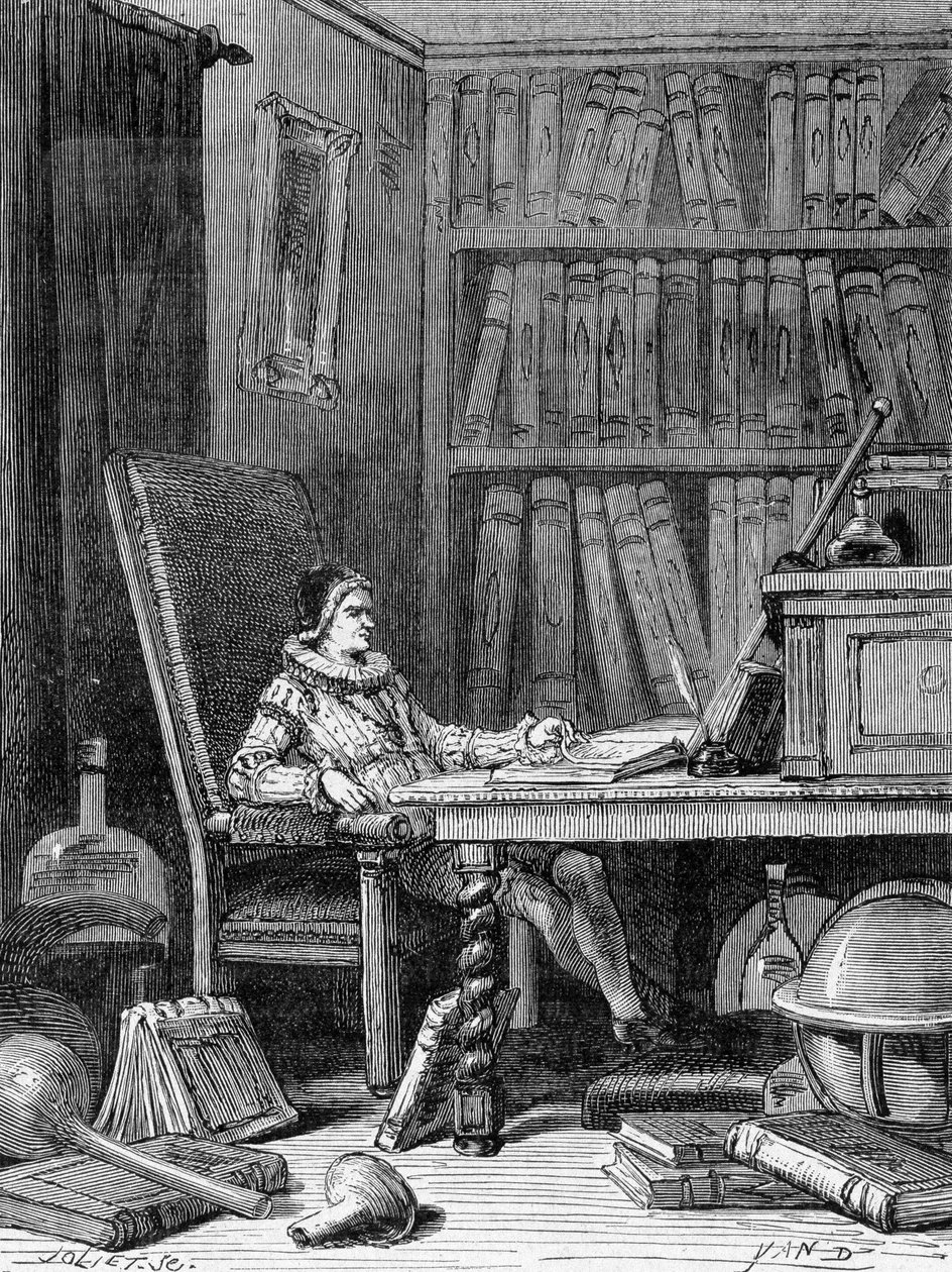 Guillaume Gilbert (1540 - 1603) 1600 civarında “De arte Magnetica” adlı tezini yazıyor. Gravür 19. yüzyıl by Unknown artist
