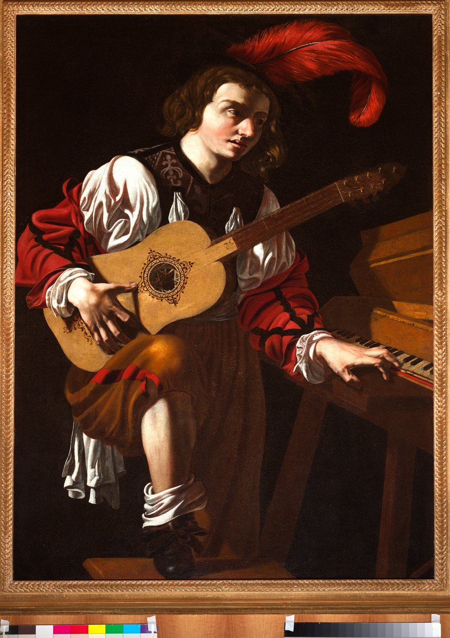 Gitarist (tuval üzerine yağlıboya) by Unknown artist