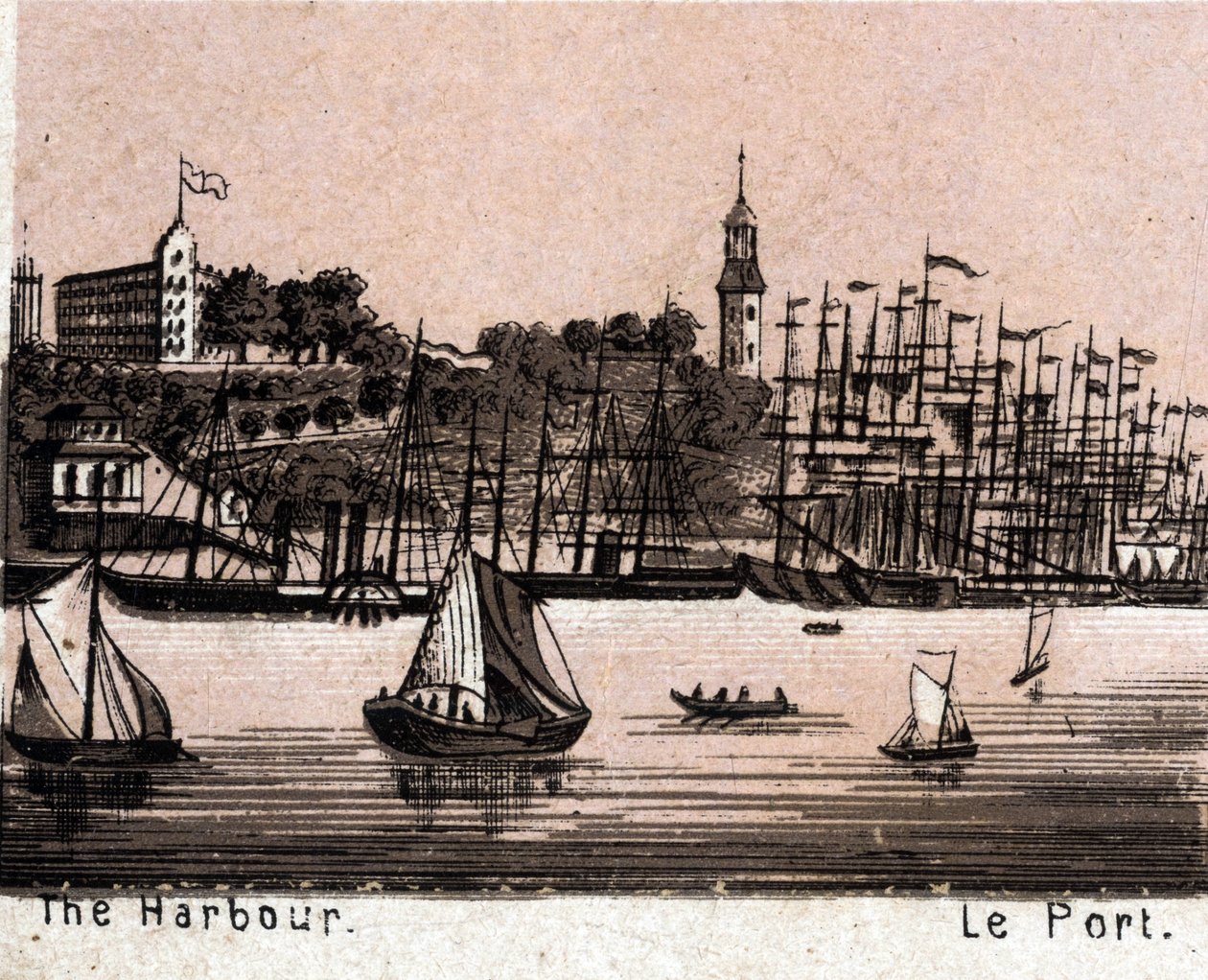 Hamburg (Hamburg), Almanya: liman görünümü (Liman, Liman). “” Dünya 168 görüş gösteriyor”” Tarihsiz (19. yüzyılın sonu) by Unknown artist