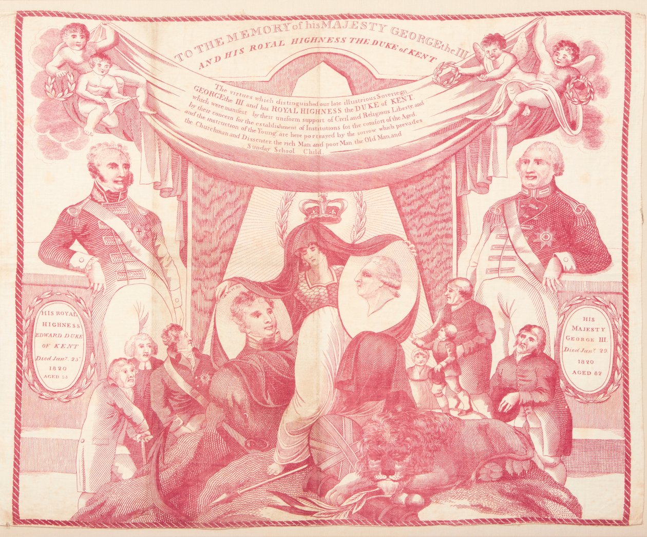 George III ve Kent Dükü Edward anısına mendil by Unknown artist