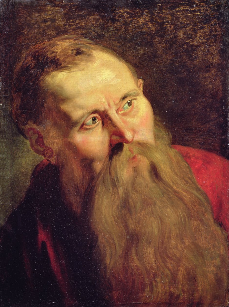 Aziz başı (tahta üzerine yağlı boya) by Unknown artist