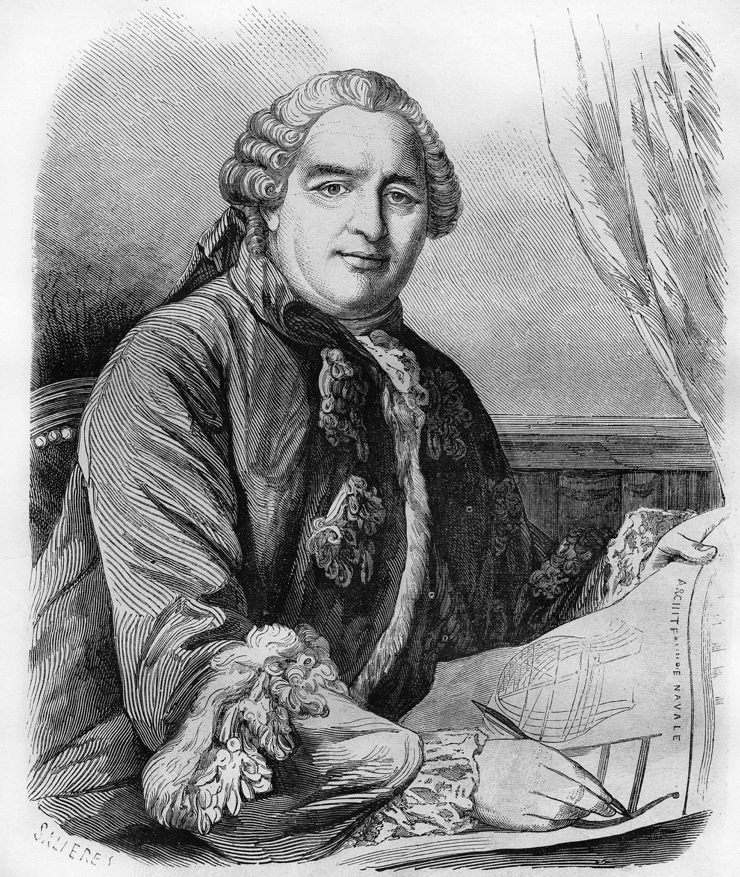 Henri Louis Duhamel du Monceau (1700-1782), Fransız fizyolog ve agronomist. by Unknown artist