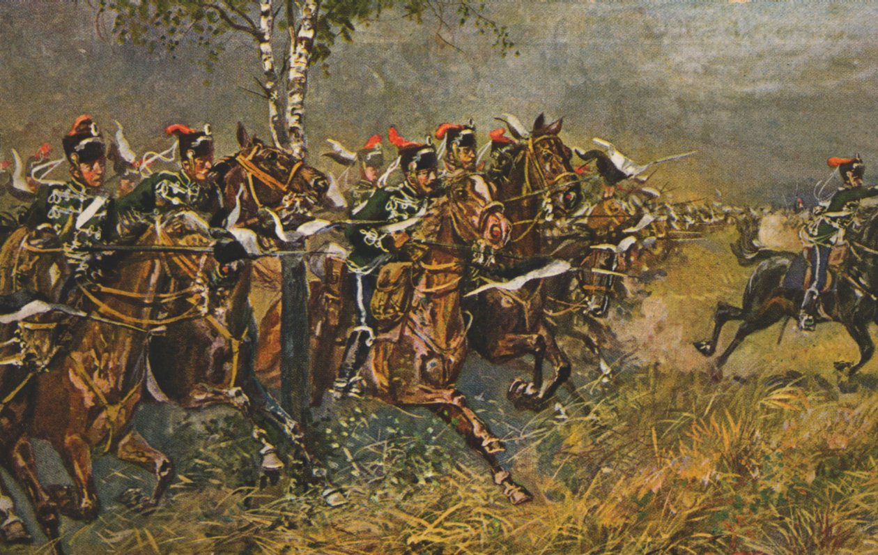 Savaş motifli tarihi kartpostal, Prusya birliklerine saldırı, Almanya by Unknown artist