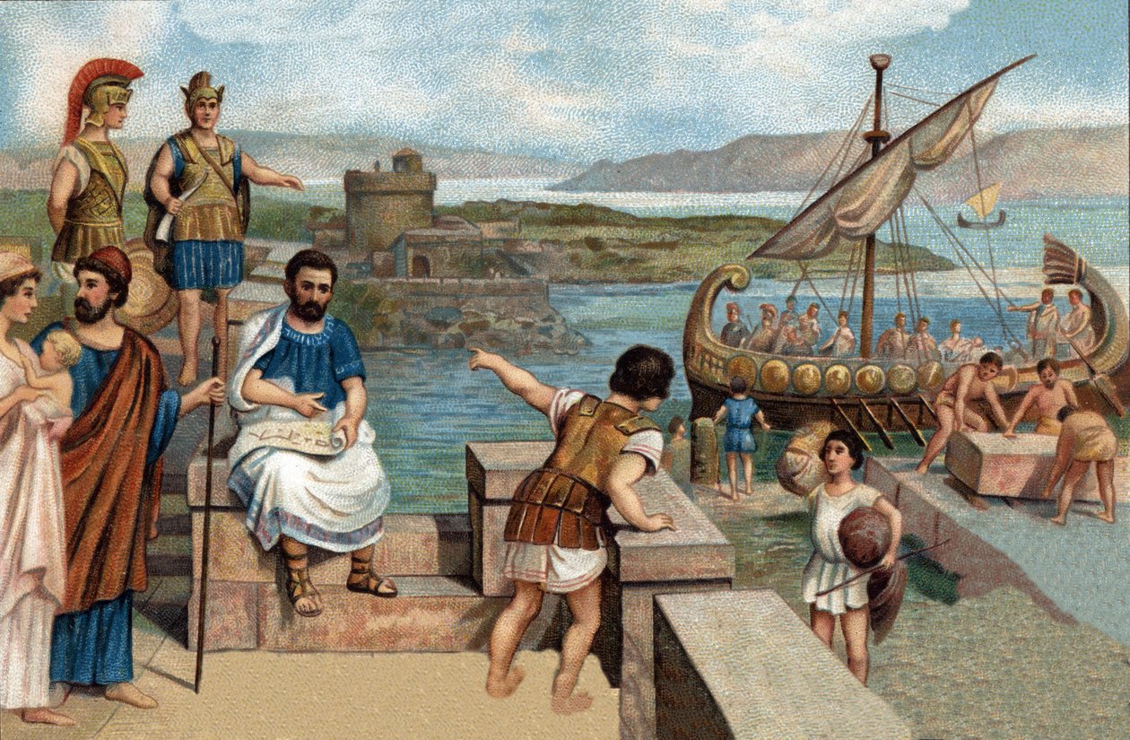 Ünlü şehirlerin tarihi bölümleri: Megarlılar (Megar halkı, Yunan şehri Attika), Trakya kalesi Byzas