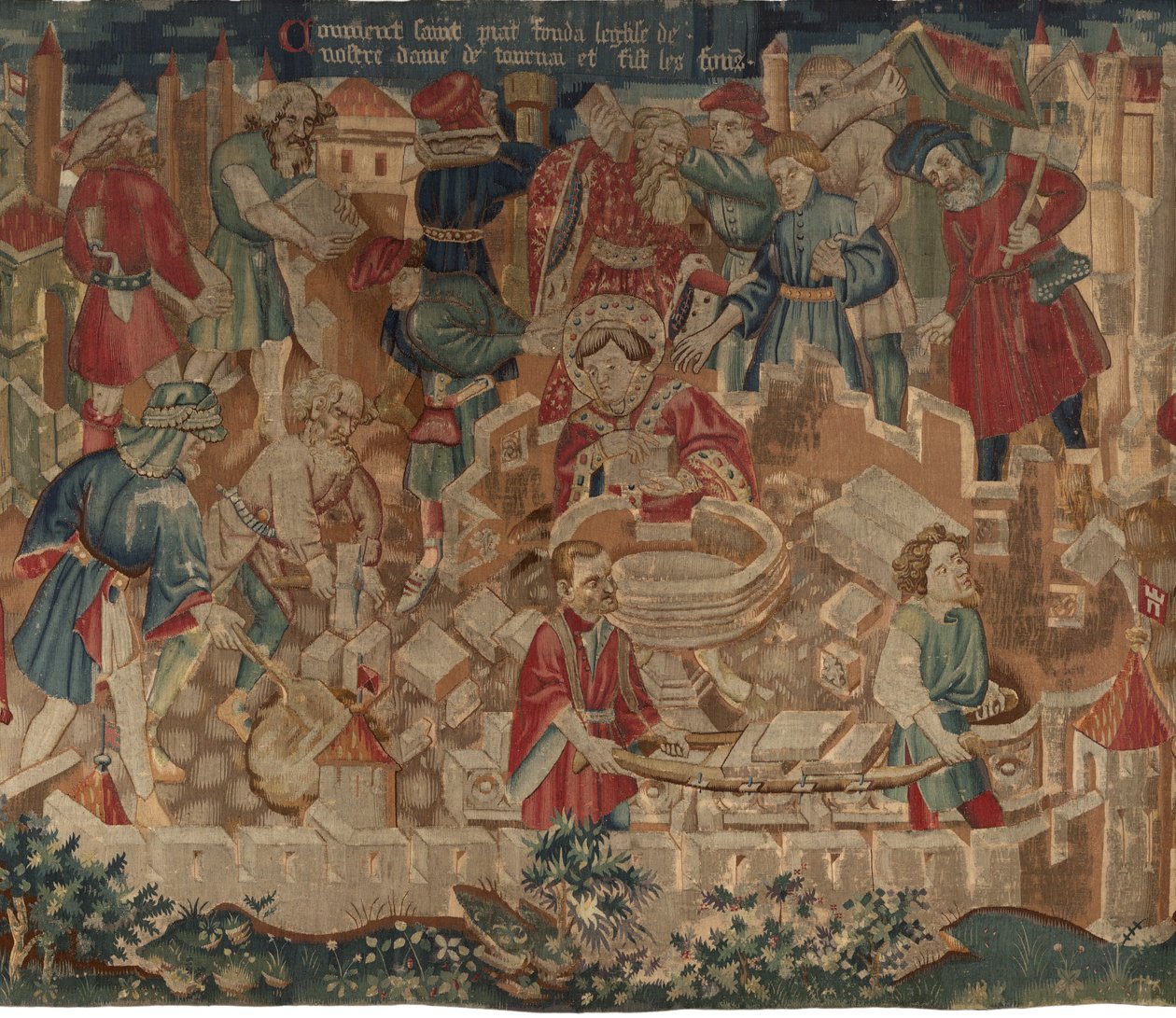 Aziz Piat ve Aziz Eleuthère Tarihi, Sahne 5: Aziz Piat, Meryem Ana kilisesini nasıl kurdu ve vaftiz yazı tiplerini nasıl yaptı? by Unknown artist