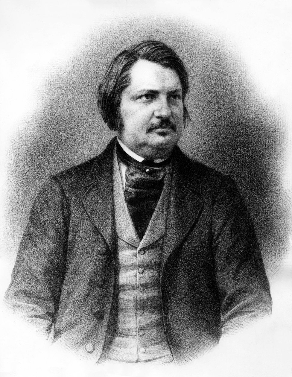 Honore de Balzac (1799-1850) Fransız romancı, yak. 1840 (gravür) by Unknown artist