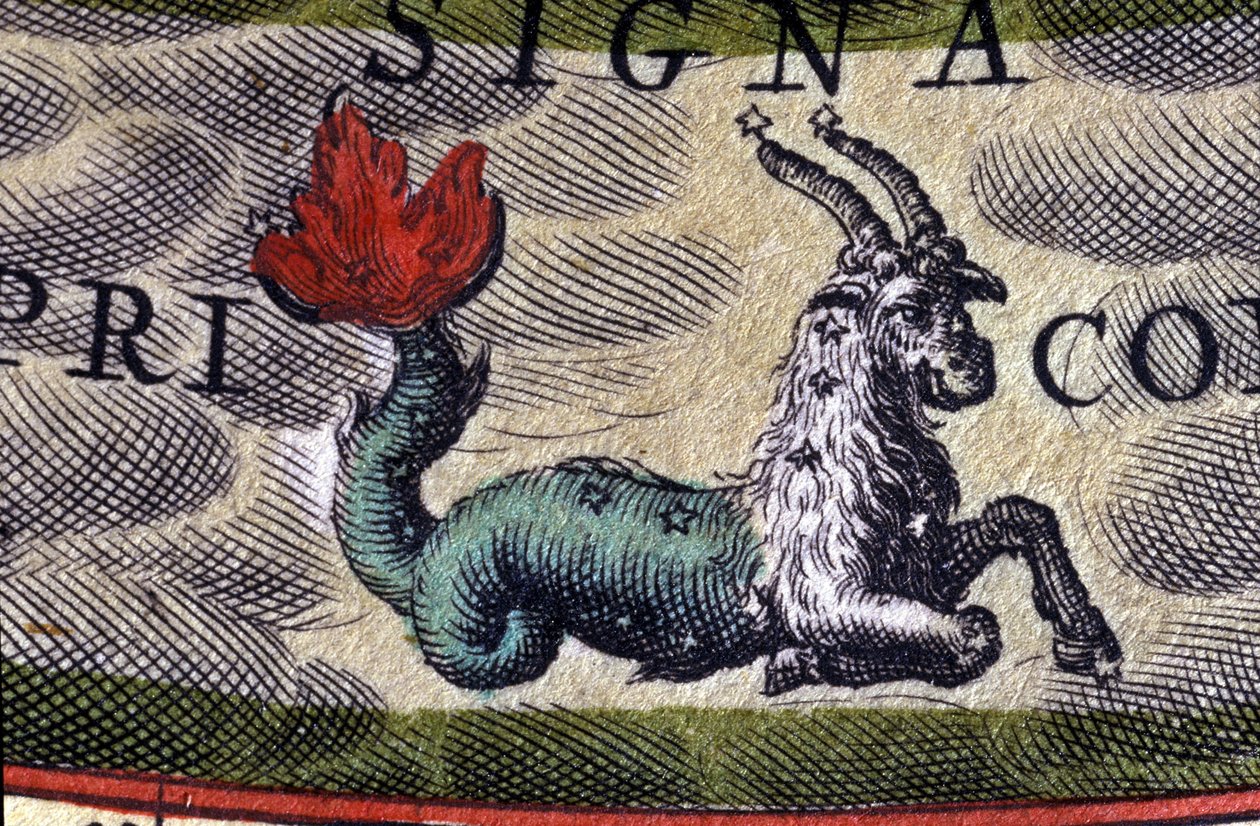 Burç: Zodyak işareti, Oğlak. 16. yüzyıl gravürü. by Unknown artist