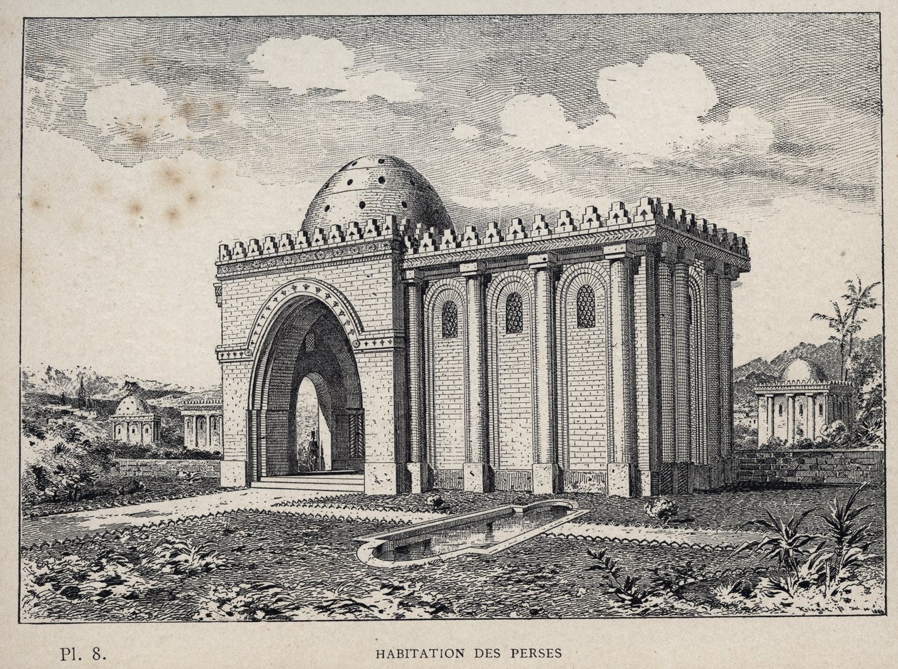 Konut Persleri - Bay Charles GARNIER tarafından “1889 Evrensel Sergisinde insan yerleşiminin tarihi”nde 1889 gravürü - Librairie centrale des beaux-arts Paris 1889 by Unknown artist