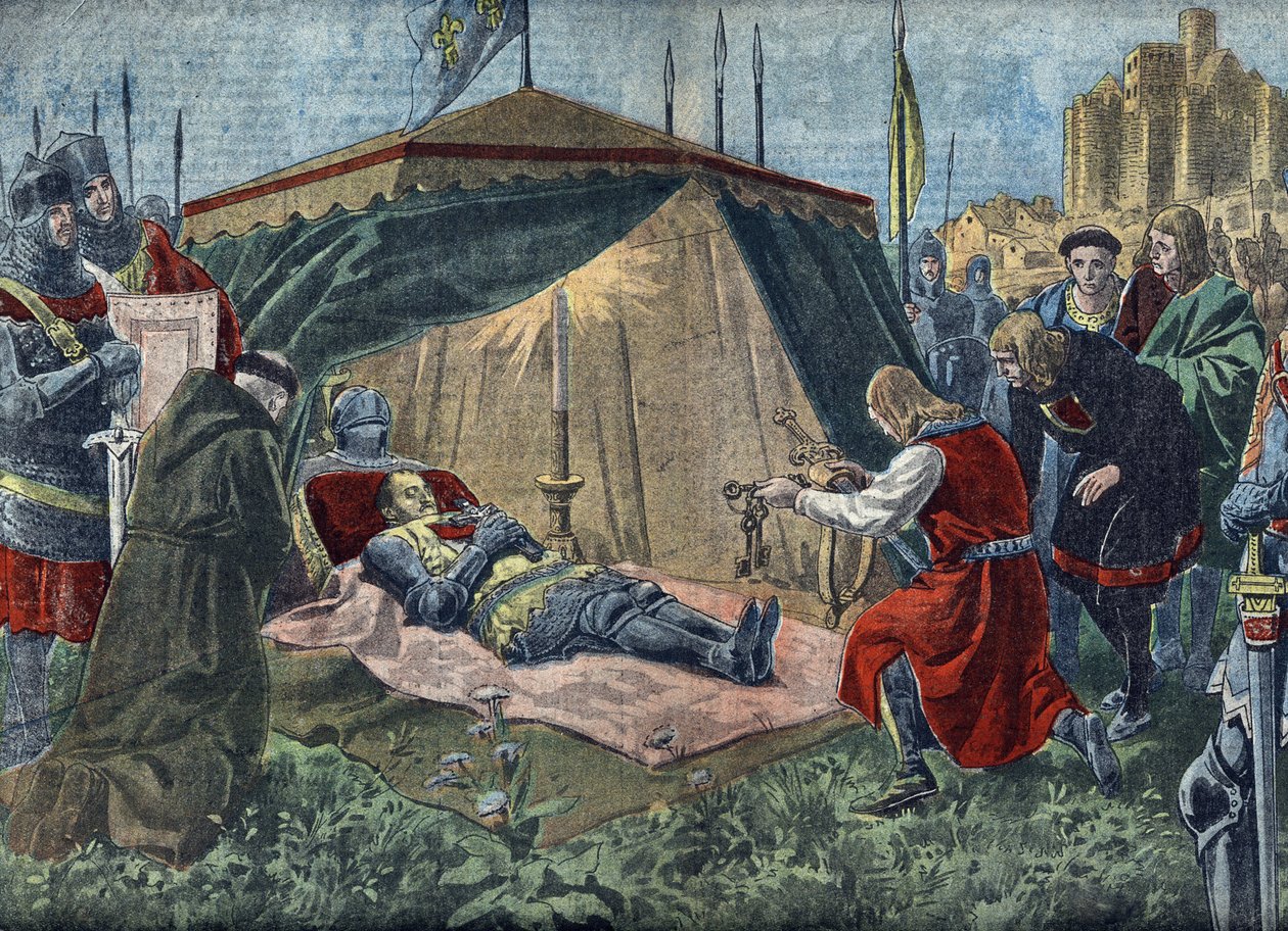 Yüz Yıl Savaşları: "La mort de Bernard du Guesclin (1320-1380) devant Chateauneuf de Randon le 13/07/1380" - Duguesclin