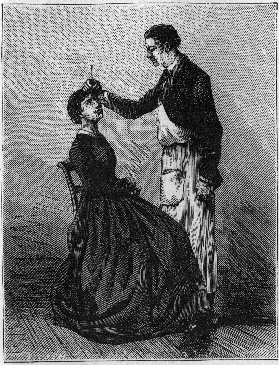 Hipnotizma fenomeni: Kalem tutucunun iki göz arasına sabitlenmesiyle oluşturulan hipnotizmadır. 1881