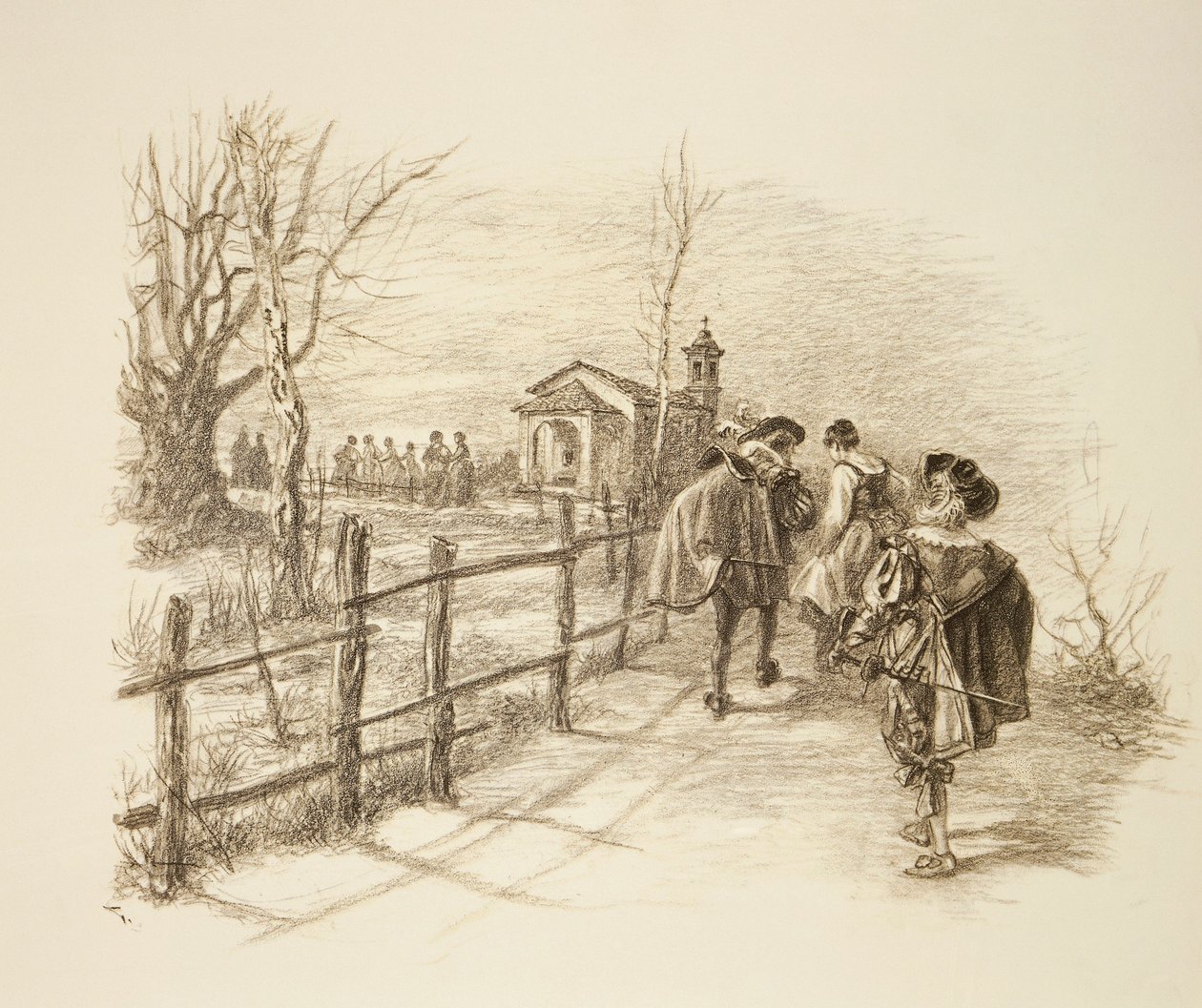 Alessandro Manzoni'nin Nişanlı romanı için illüstrasyon by Unknown artist
