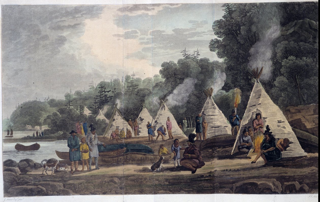 Hint Kampı; “Kanada Üzerinden Seyahatler”, George Heriot, ed. Londra by Unknown artist