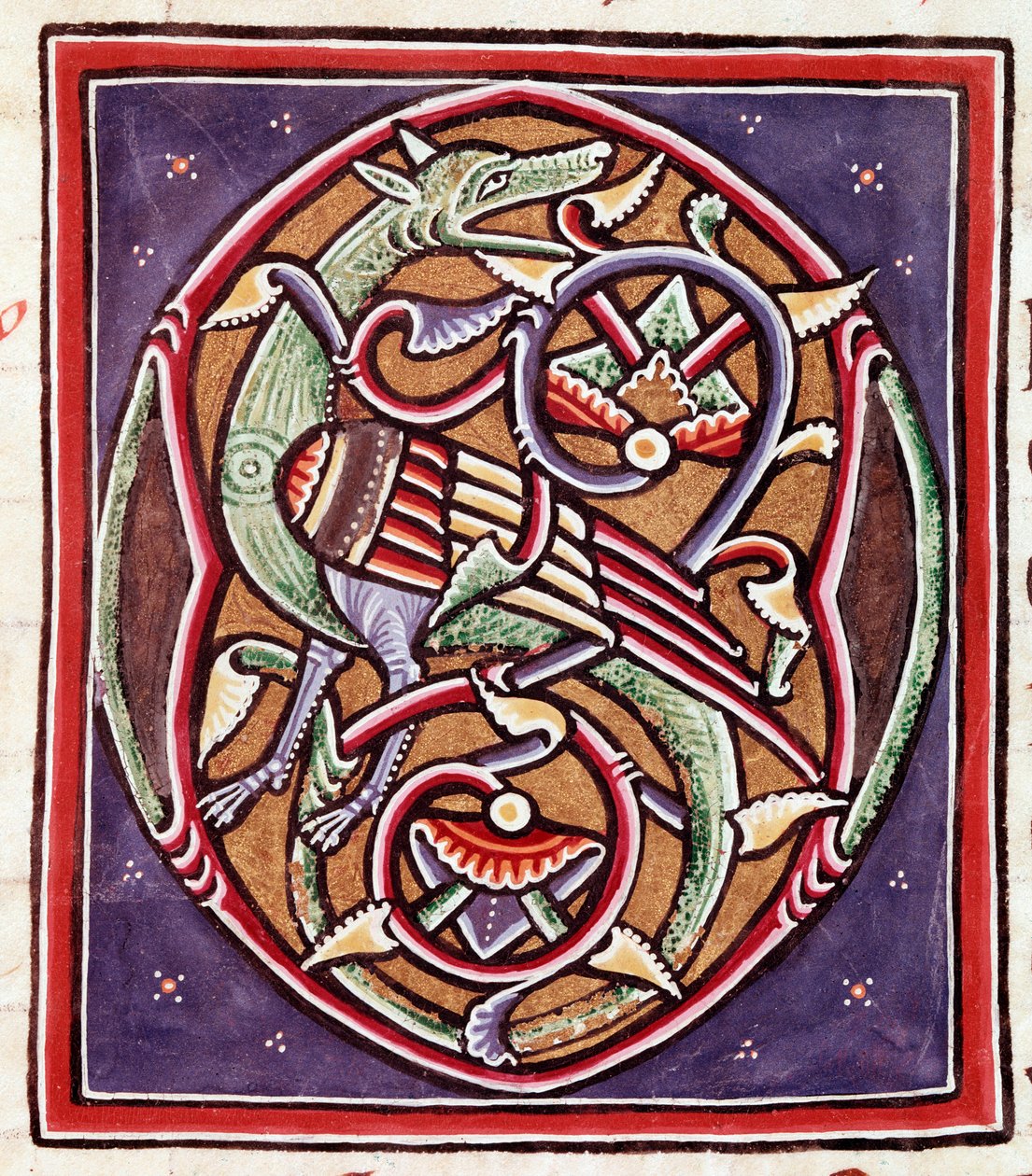 Hayali yaratık ile ilk harf (minyatür by Unknown artist