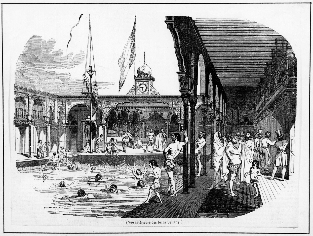 Deligny Hamamlarının iç görünümü - Carnavalet, s.d by Unknown artist