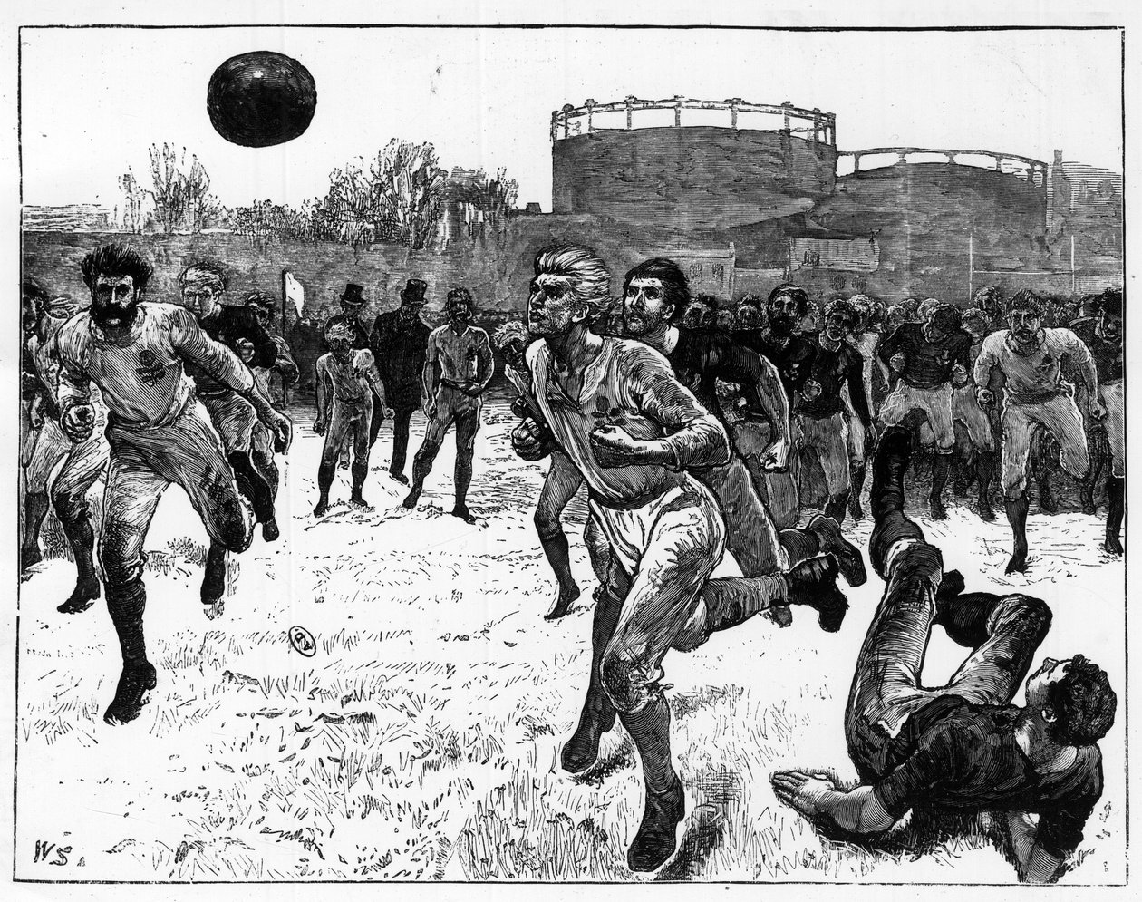 Anglo-Sakson ülkeleri arasındaki uluslararası futbol maçı by Unknown artist