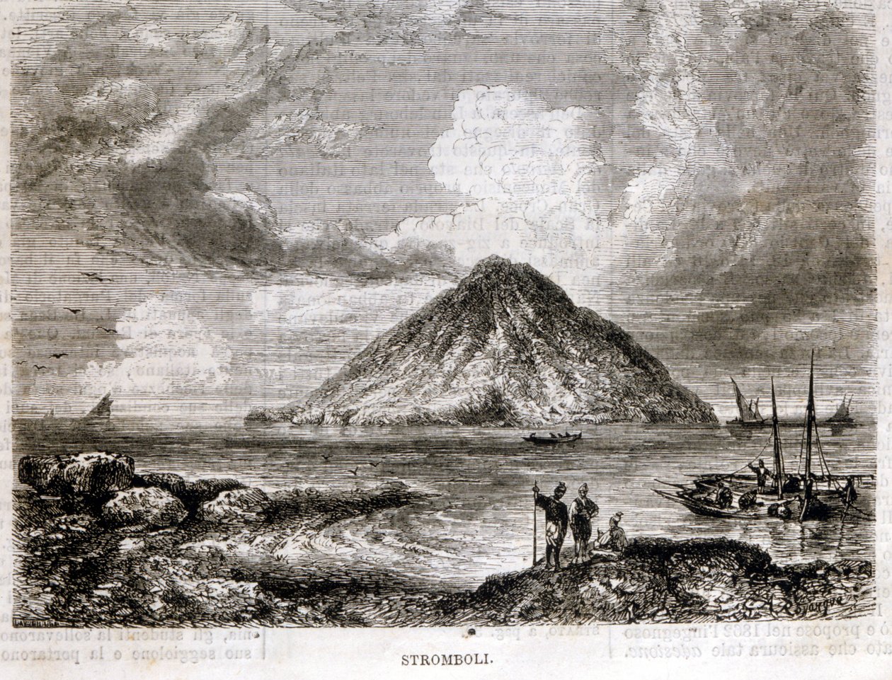19. yüzyılda Stromboli Adası. by Unknown artist