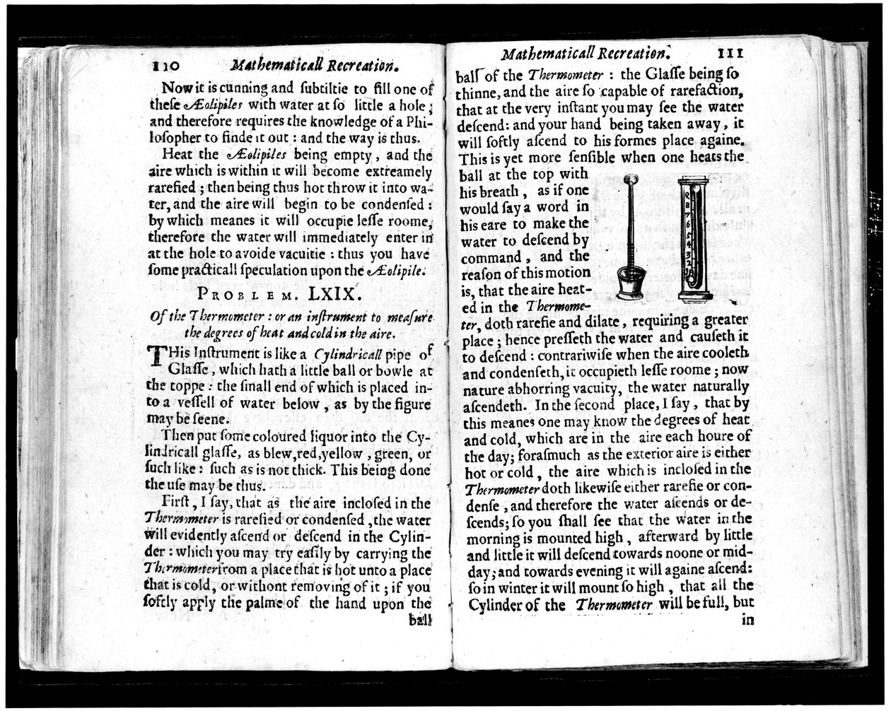 Jean leurechon (1591-1670) 1653 “Mathematics Recreations”dan İtalyan ve Hollanda Termometre Sayfaları by Unknown artist