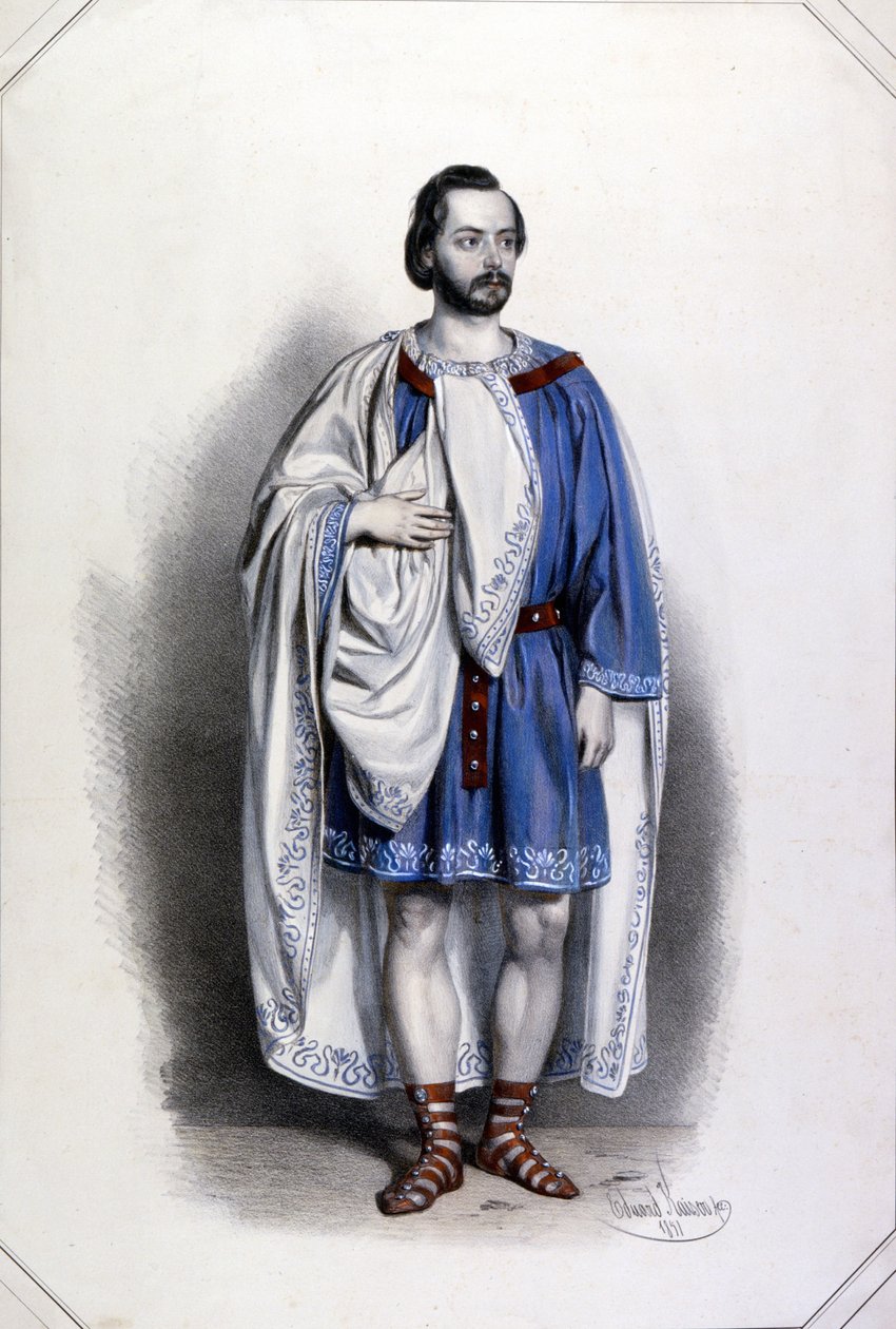 İtalyan tenor Gaetano Fraschini (1816 - 1887) Giuseppe Verdi
