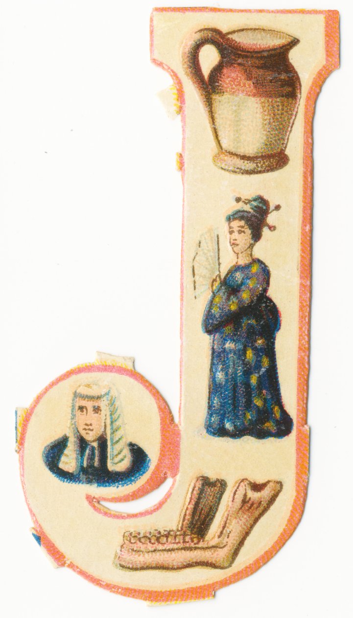 J: kavanoz, Japonca, çene, yargıç (renkli taş) by Unknown artist
