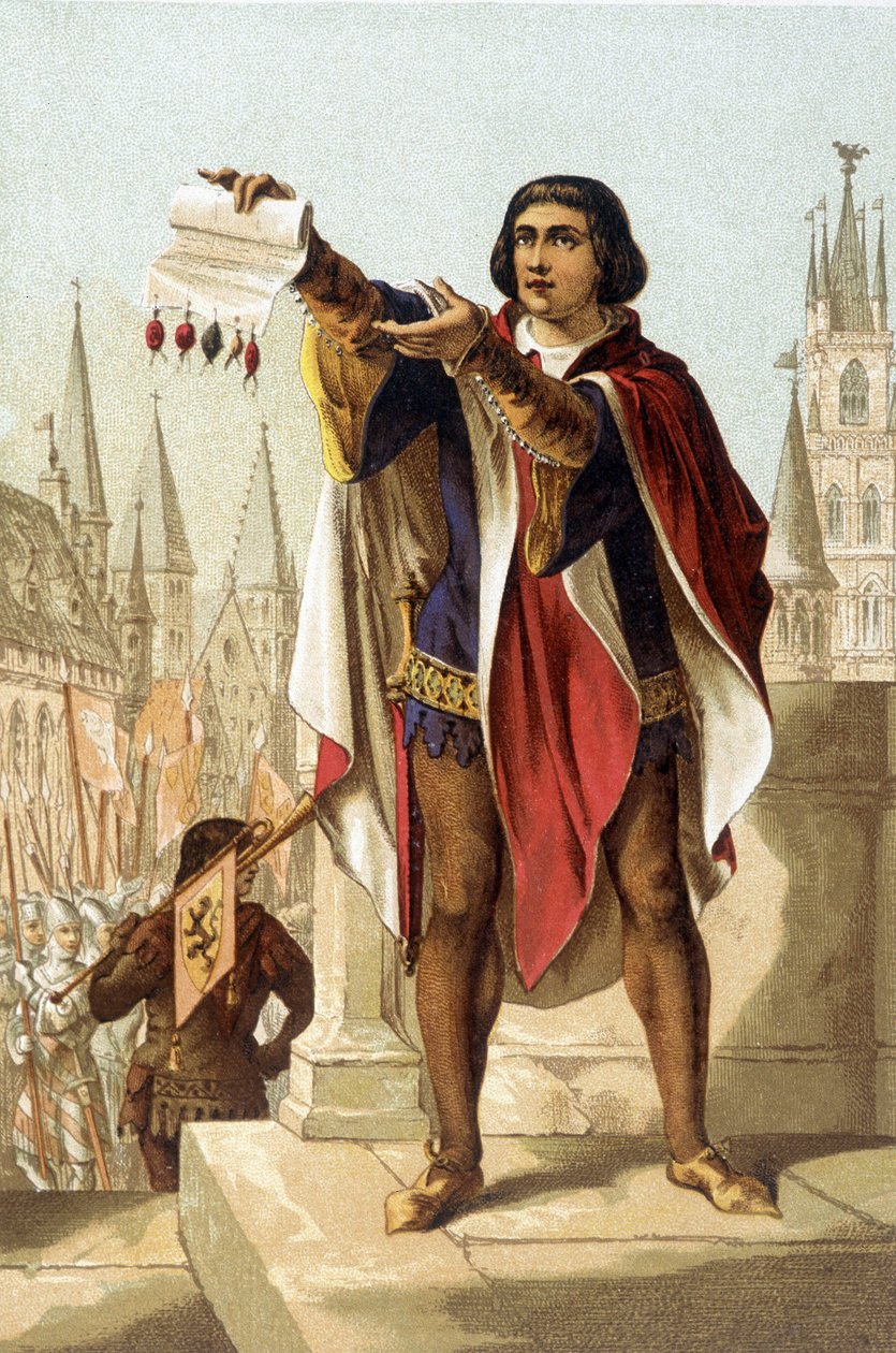 Jacob Van Artevelde. Gent Burjuvası (1290-1345). 1880 kromolitografisi. by Unknown artist
