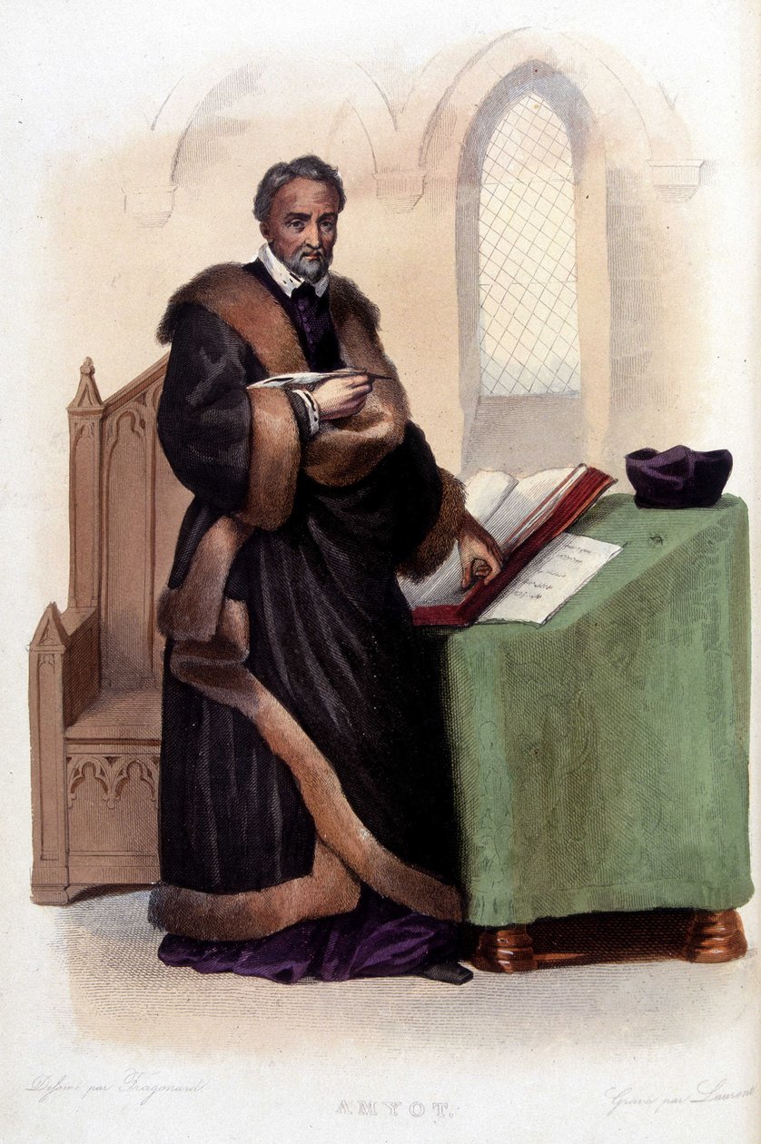 Jacques Amyot (1513-1593), Fransız hümanist ve yazar, - “Le Plutarque francais”te, Ed. Mennechet by Unknown artist