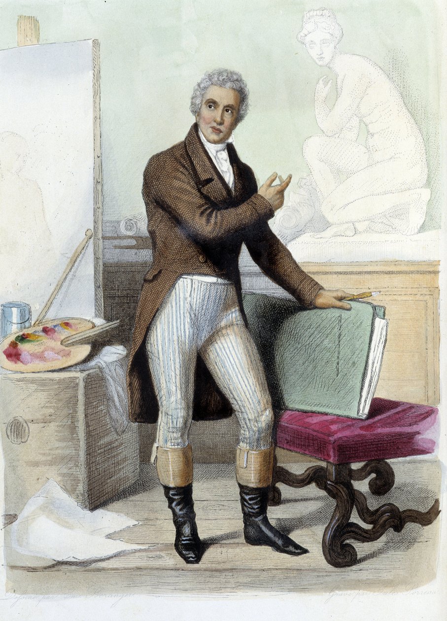 Jacques Louis David Fransız ressam ve karikatürist (1748-1825), Ed. Mennechet, “” Le Plutarque francais”” by Unknown artist