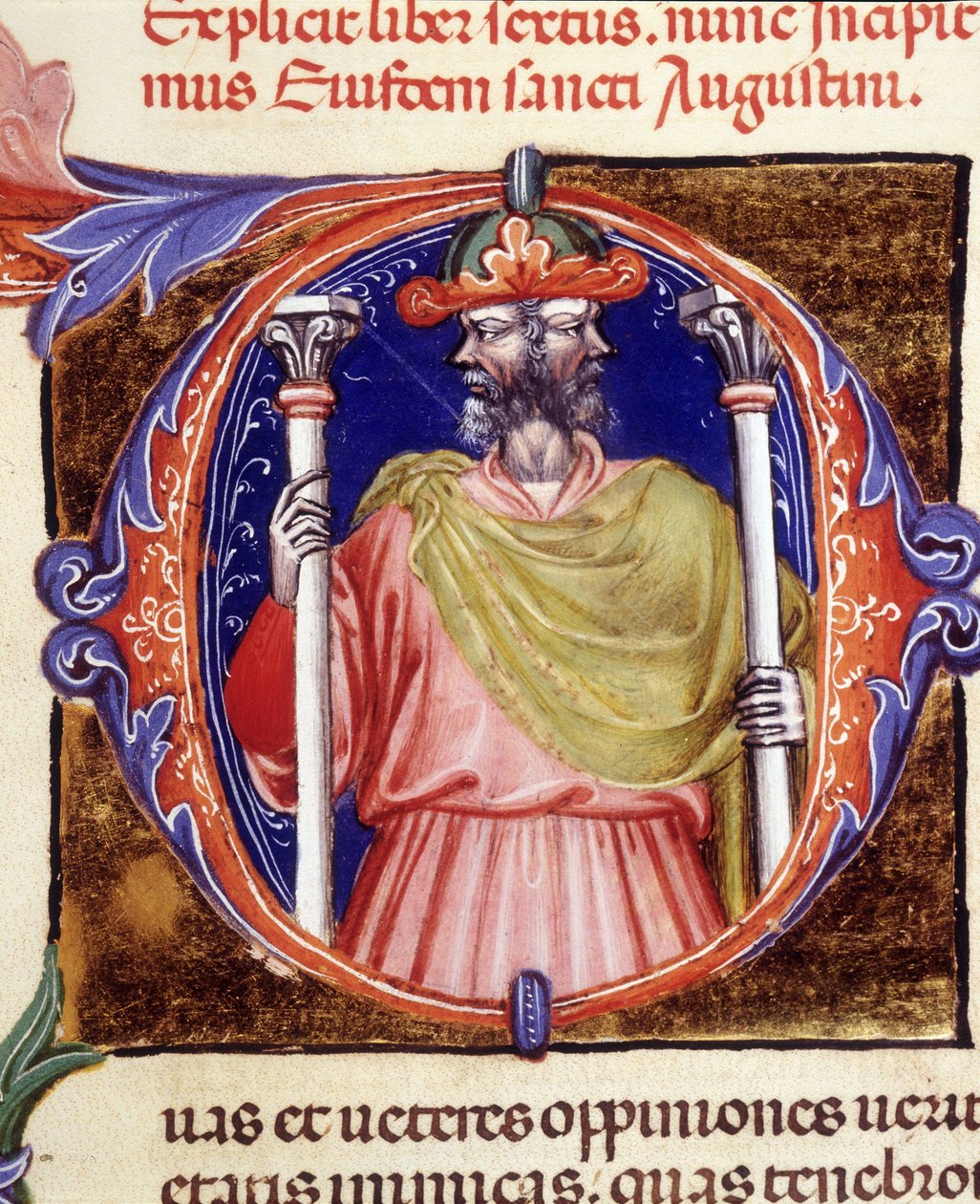 Janus, Roma tanrısı, iki karşıt yüz - 15. yüzyılın başlarında Saint Augustine