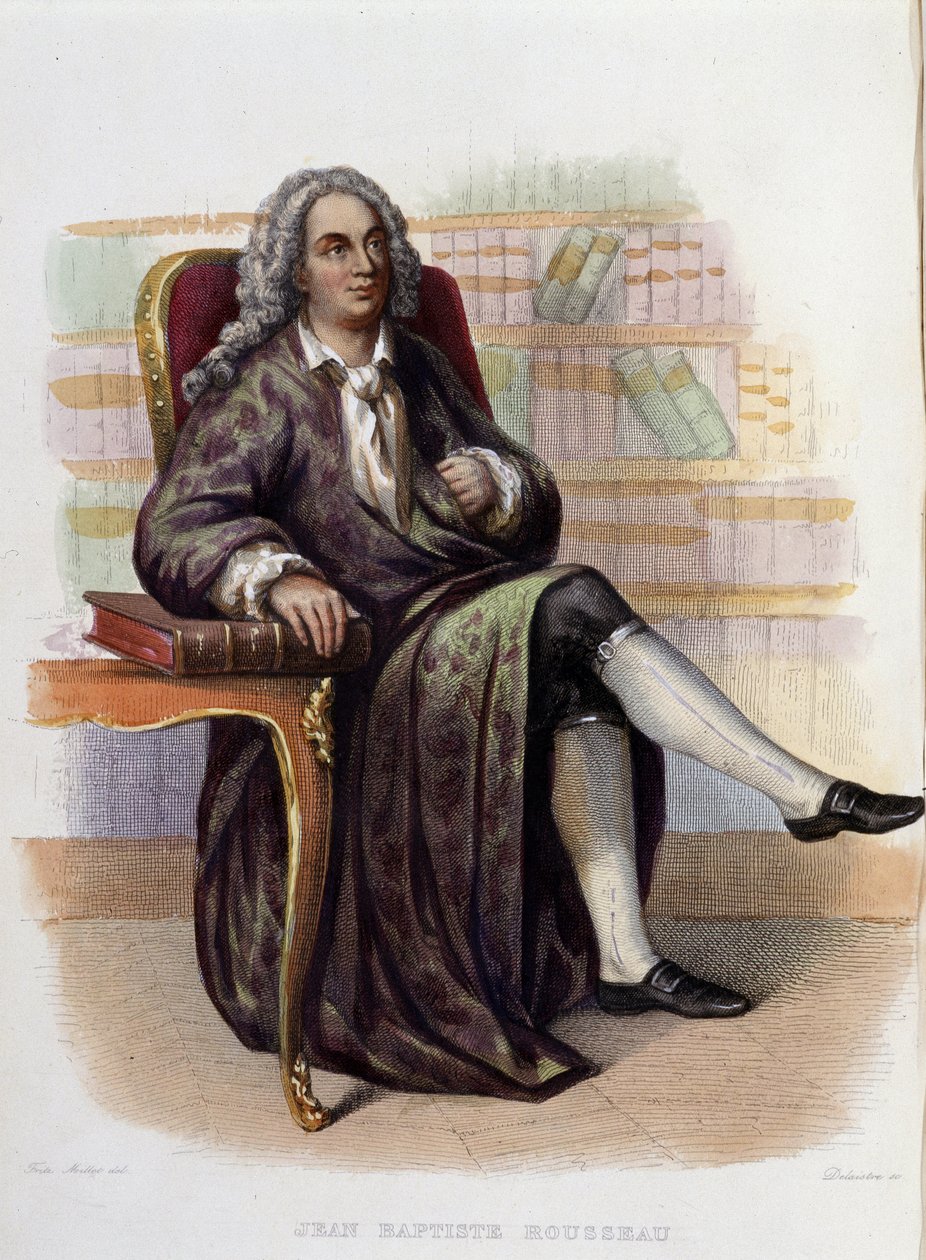 Jean Baptiste (Jean-Baptiste) Rousseau (1670-1741), Fransız şair - “Fransız Plutarch”ta, Ed. Mennechet by Unknown artist