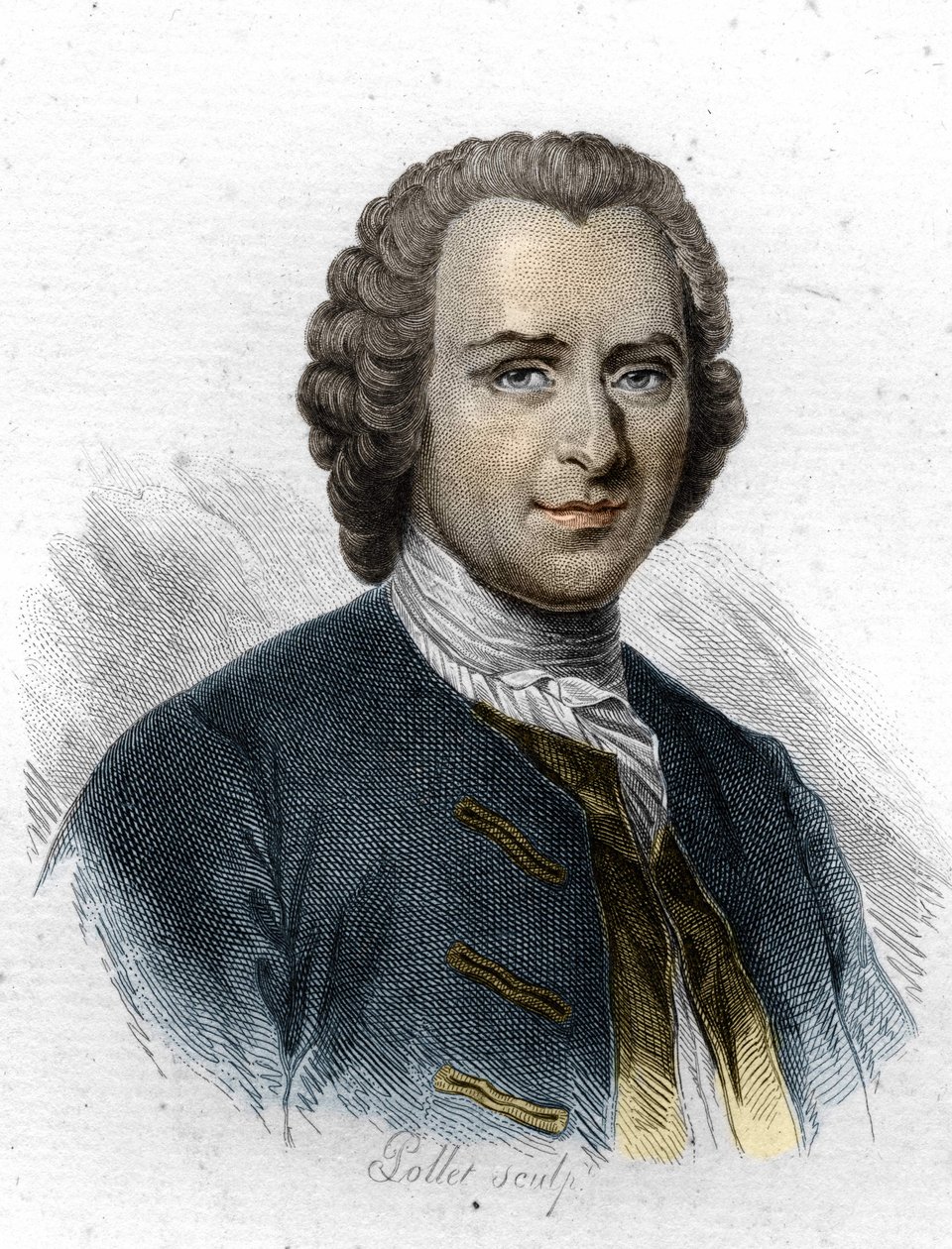 Jean Jacques Rousseau, Fransızca konuşan Cenevreli yazar ve filozof. 19. yüzyıl gravürü by Unknown artist