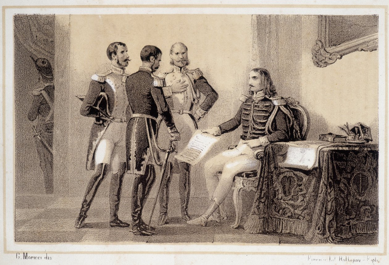 Programı İtalyanlara sunan Joachim Murat (1767-1815) - “” Storia d
