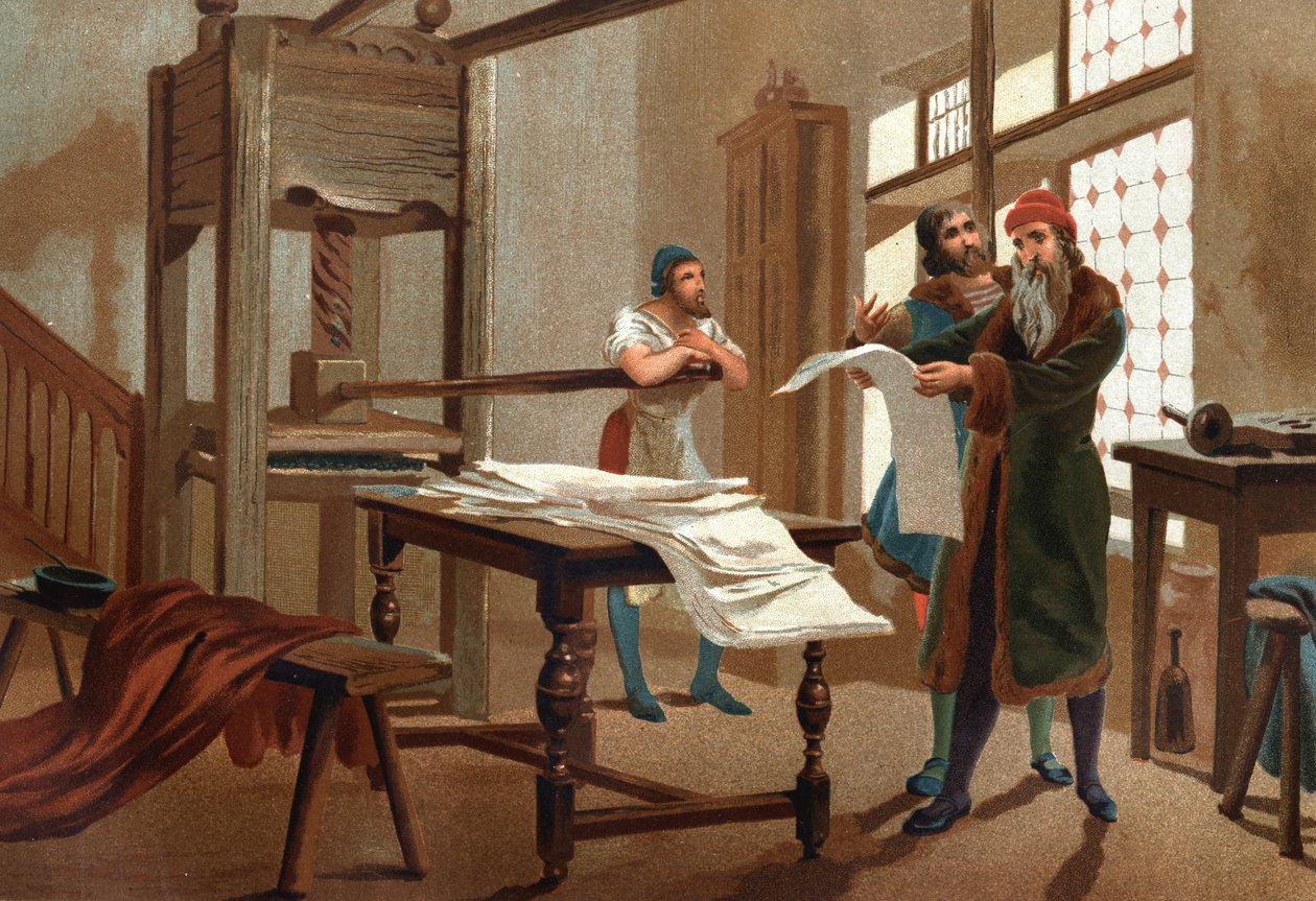 Johannes Gutenberg (1400-1468), Alman yazıcı, İncil