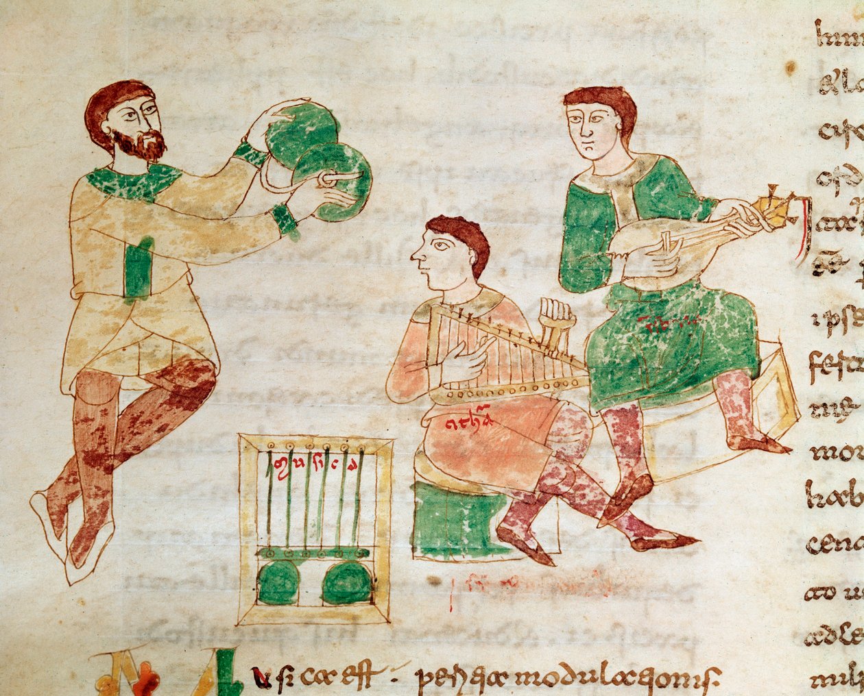 Hokkabaz ve Saray müzisyenleri (minyatür, 9. yüzyıl) by Unknown artist