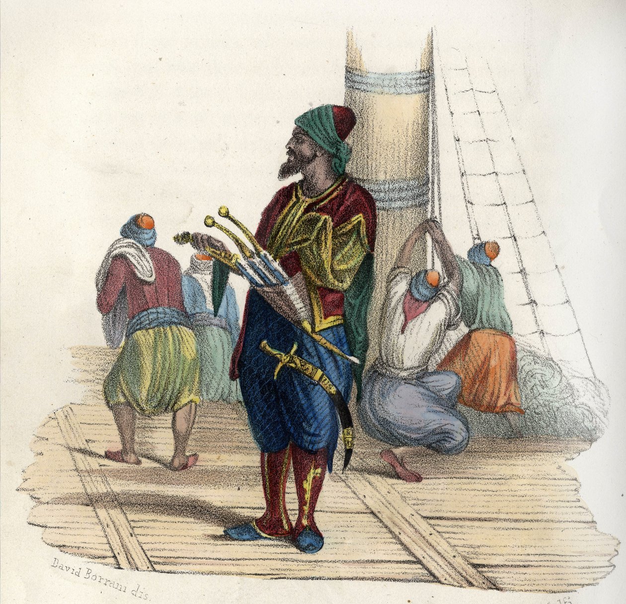II. Barberossa olarak bilinen Khayr al-Din (v. 1476-1546), bir Türk korsan. 16. yüzyılda Cezayir devletinin kurucusu. Léon Galibert