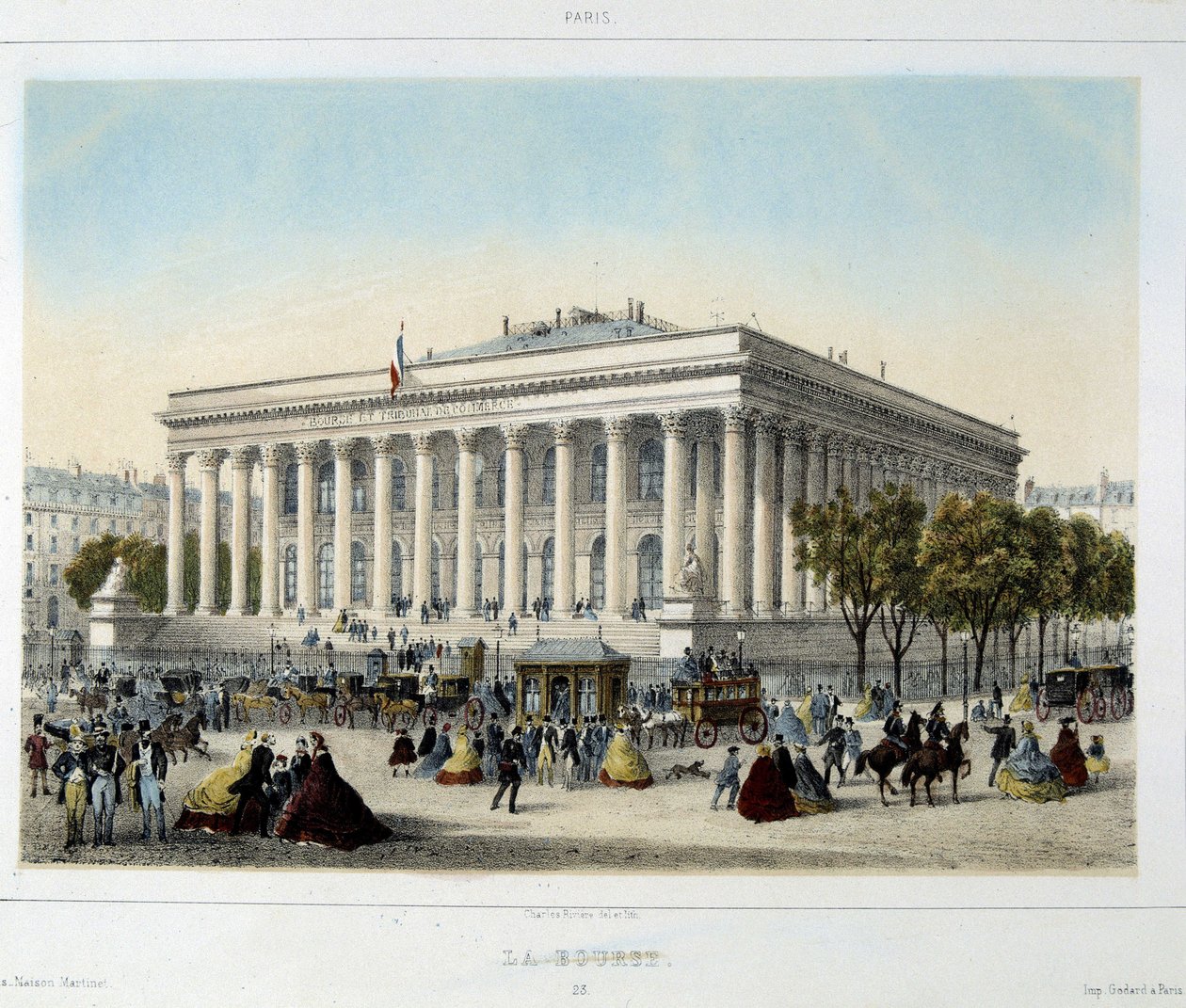 Paris Menkul Kıymetler Borsası - Litografi by Unknown artist