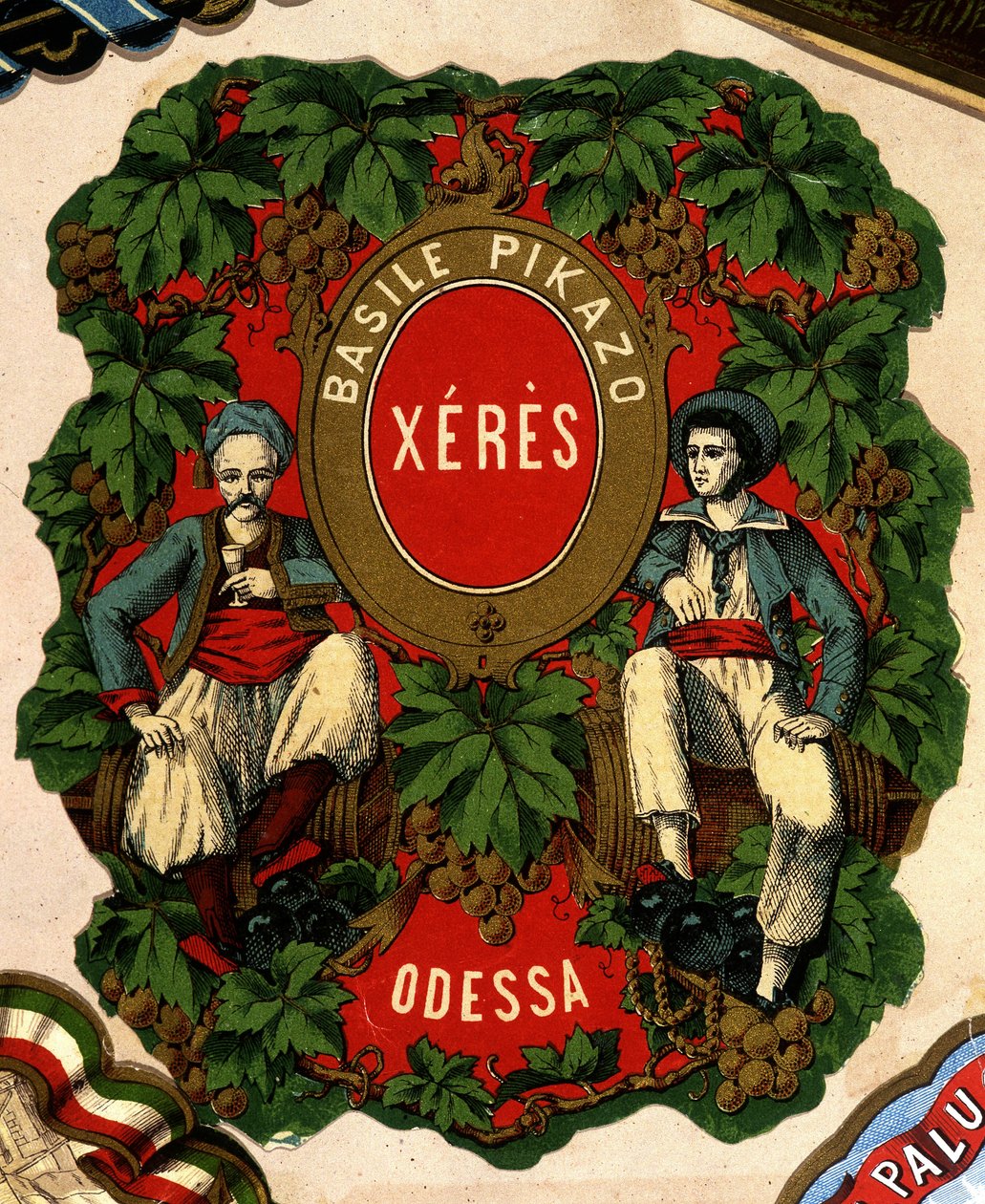 “” Basile Pikazo - Jerez - Odessa” etiketi, sd. 19. yüzyıl. by Unknown artist