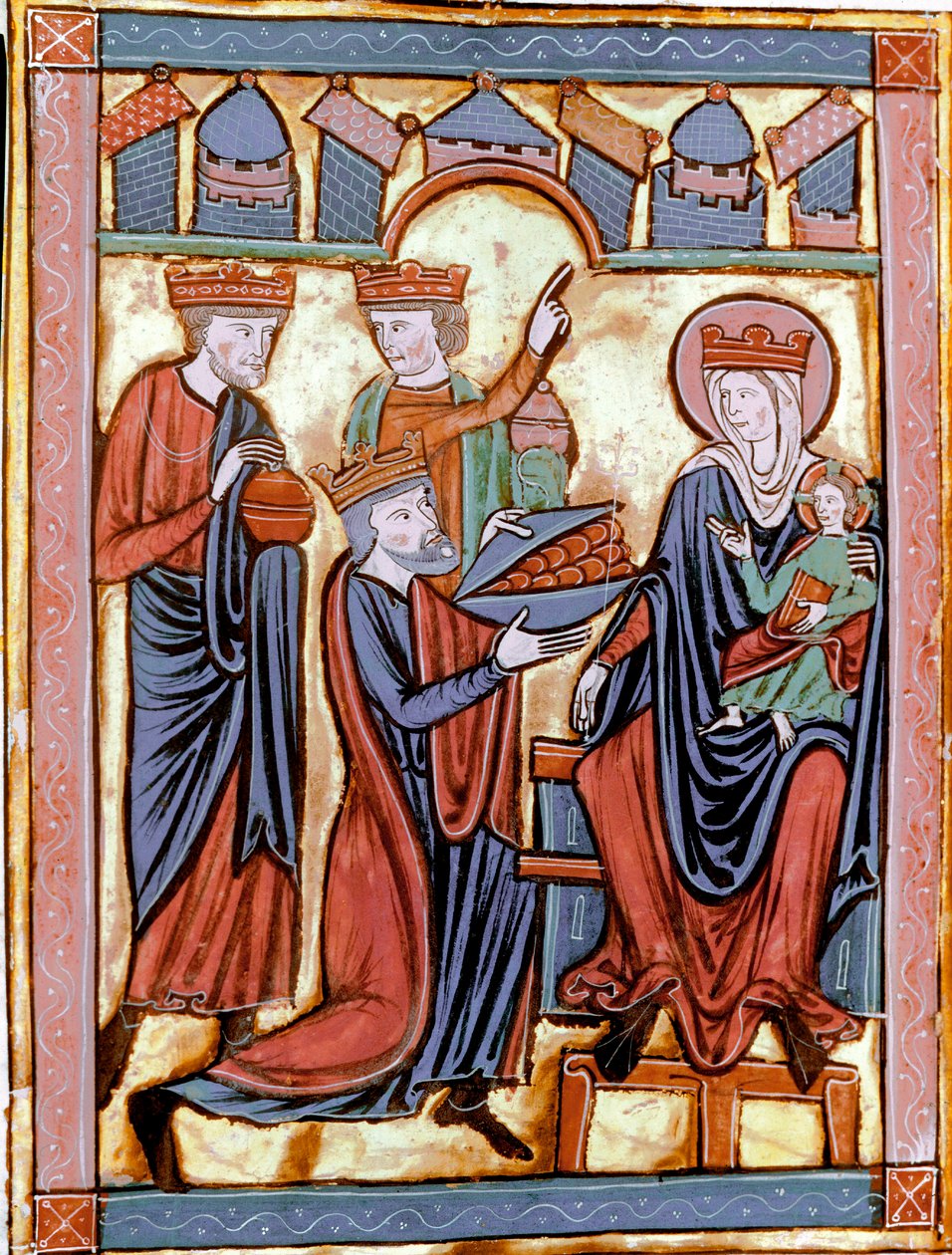 Magi Minyatürünün Hayranlığı “” Liber Psalmorum um um um Calendario” veya “” Psaltier à l