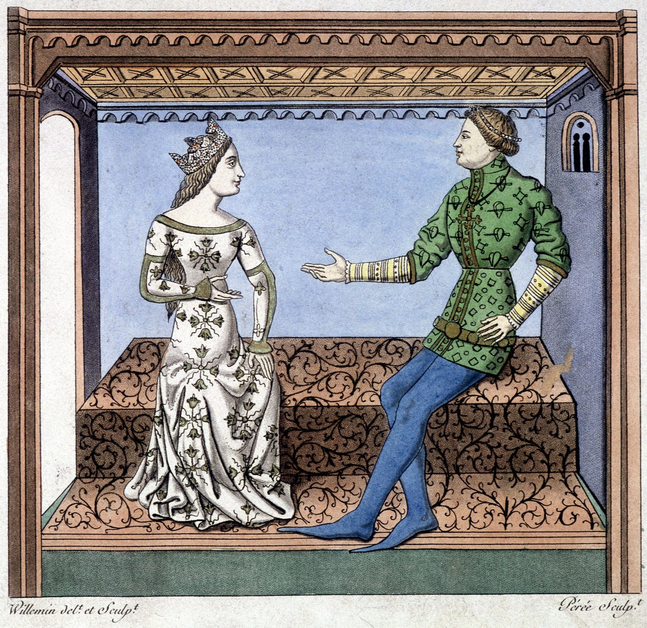 Lancelot ve Guineèvre konuşmada - Lancelot du lac