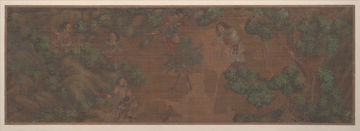 Ormanlık Alanda Figürlü Manzara Resmi (albüm yaprağı; ipek üzerine renkli) by Unknown Artist