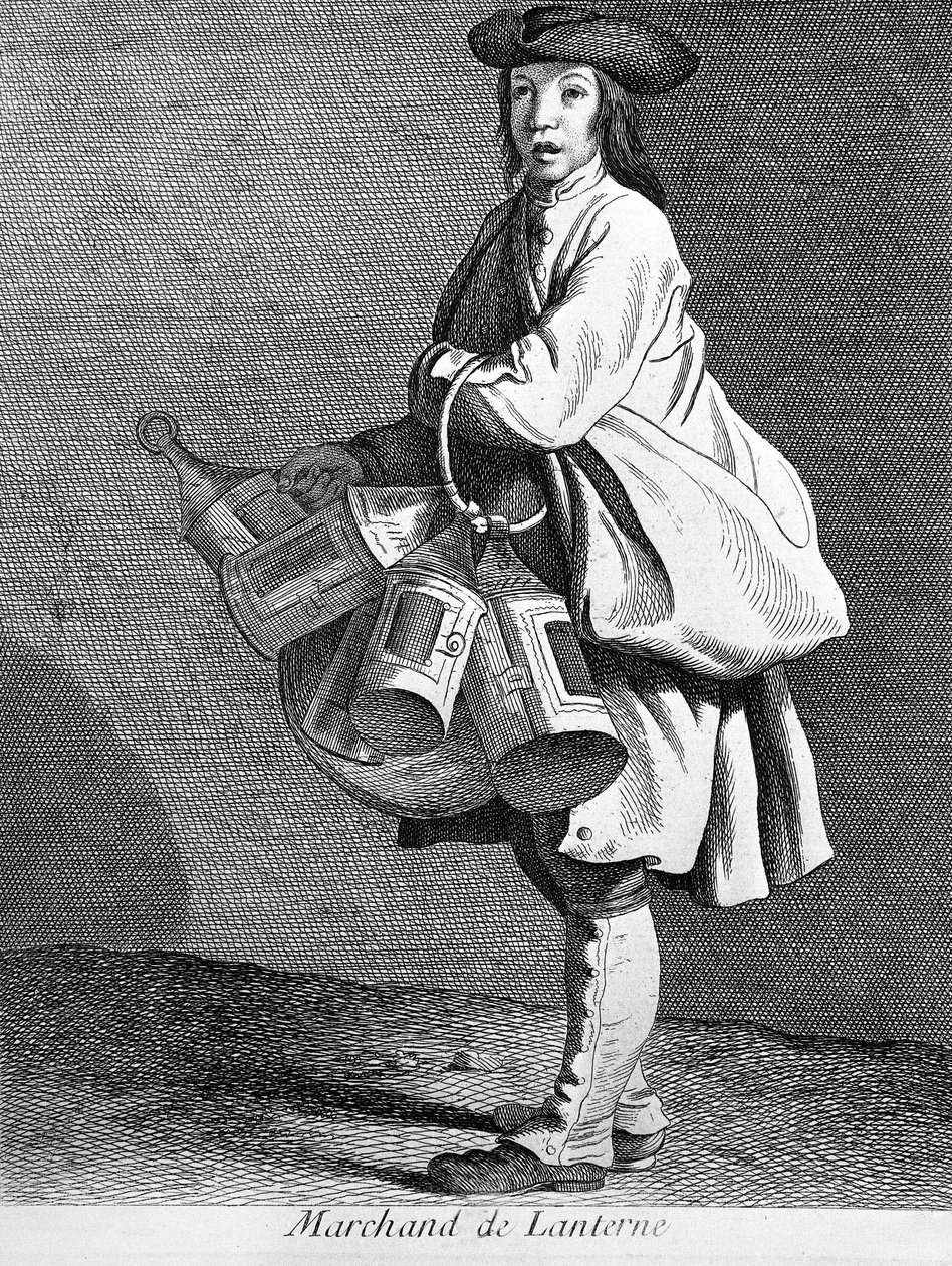Fener satıcısı. 19. yüzyıl gravürü. by Unknown artist