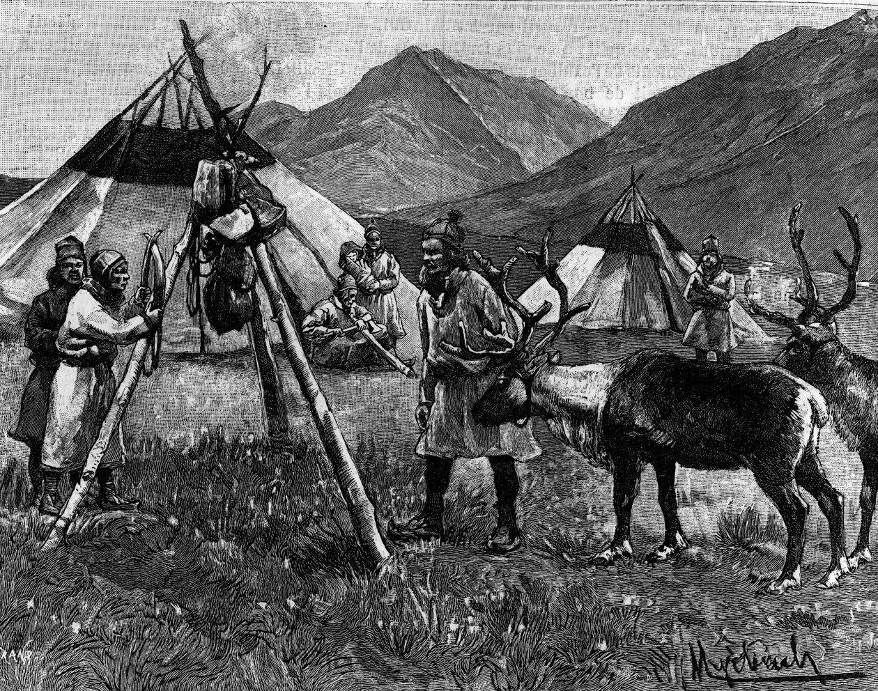 Laponya: Camp de Lapons. “Gençlik Dergisi”nde Gravür” by Unknown artist