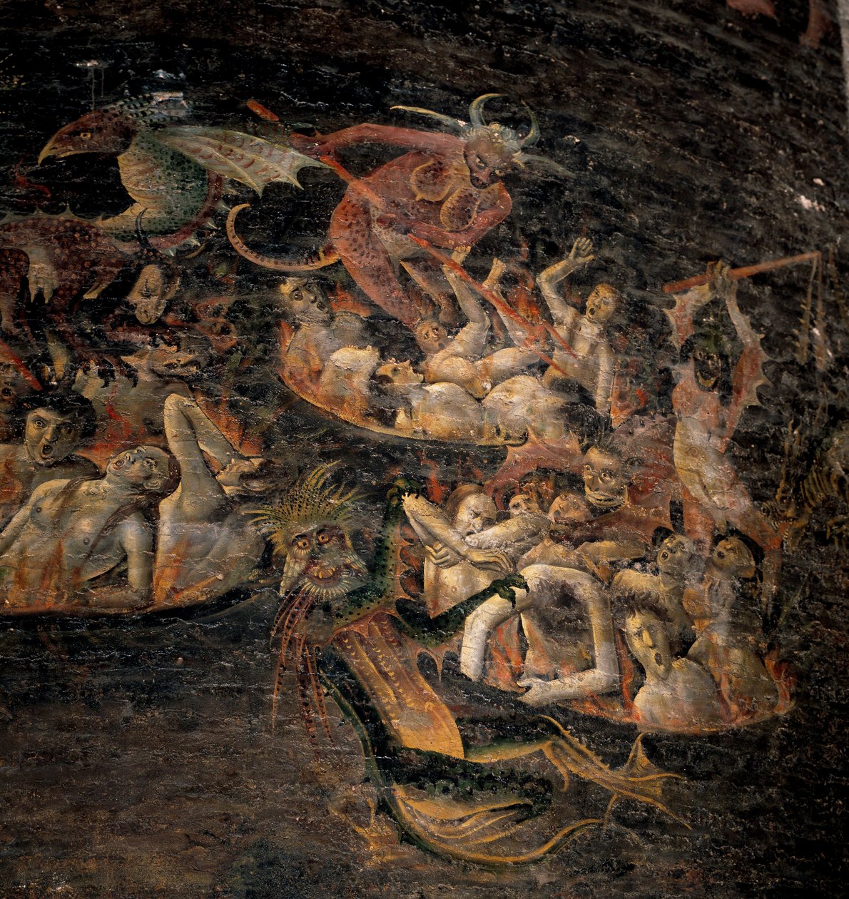 Son karar: Şeytani yaratıklar tarafından eziyet edilen Yeraltı dünyasının lanetleri. Bir fresk detayı 1474-1484. Albi