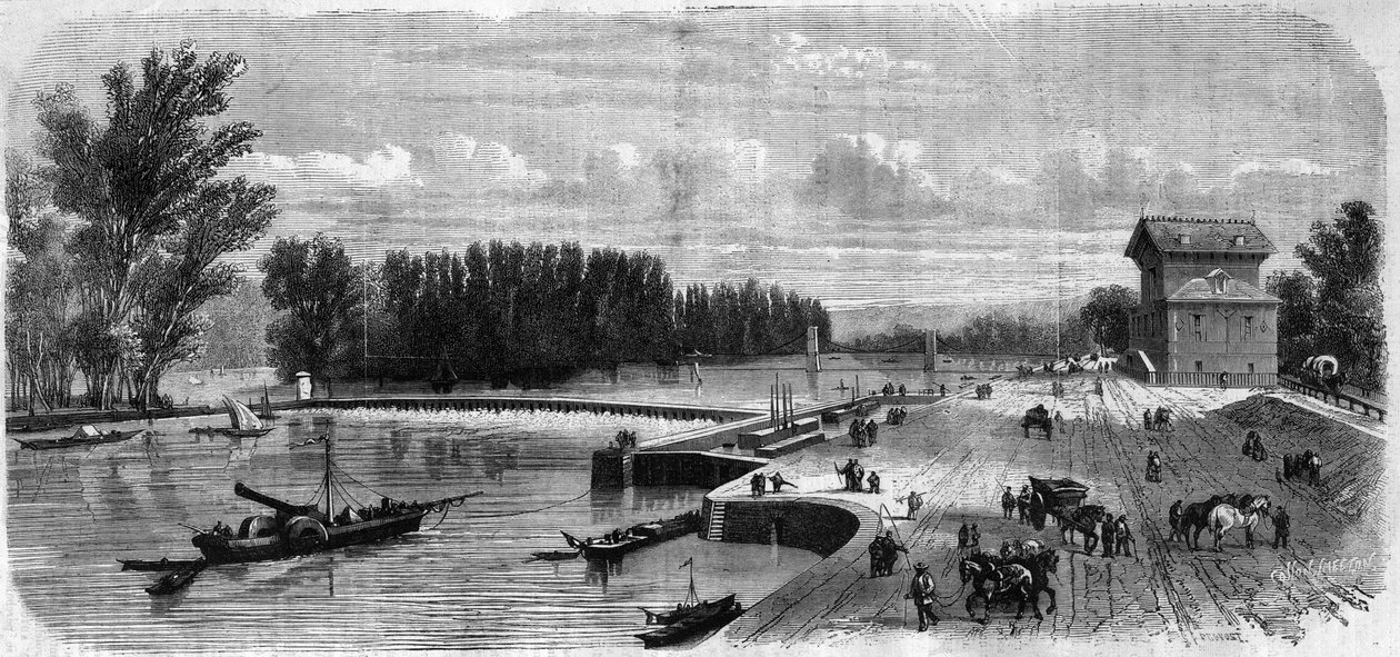 Suresnes Barajı - “”Le Journal Illustrie””de Gravür by Unknown artist