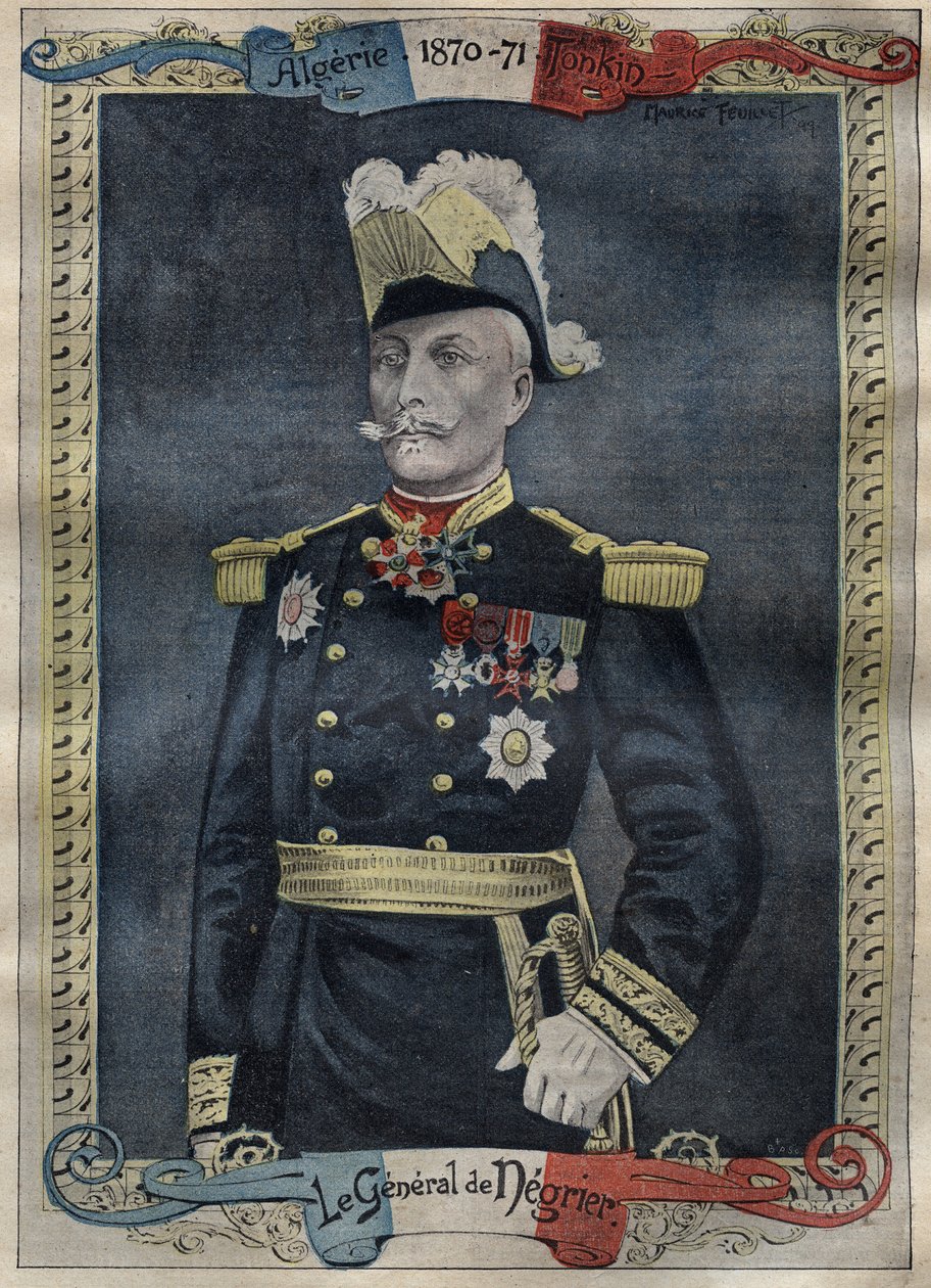 General Francois Oscar de Negrier 1839-1913 - 1899 tarihli “Le-Pelerin”deki gravür by Unknown artist
