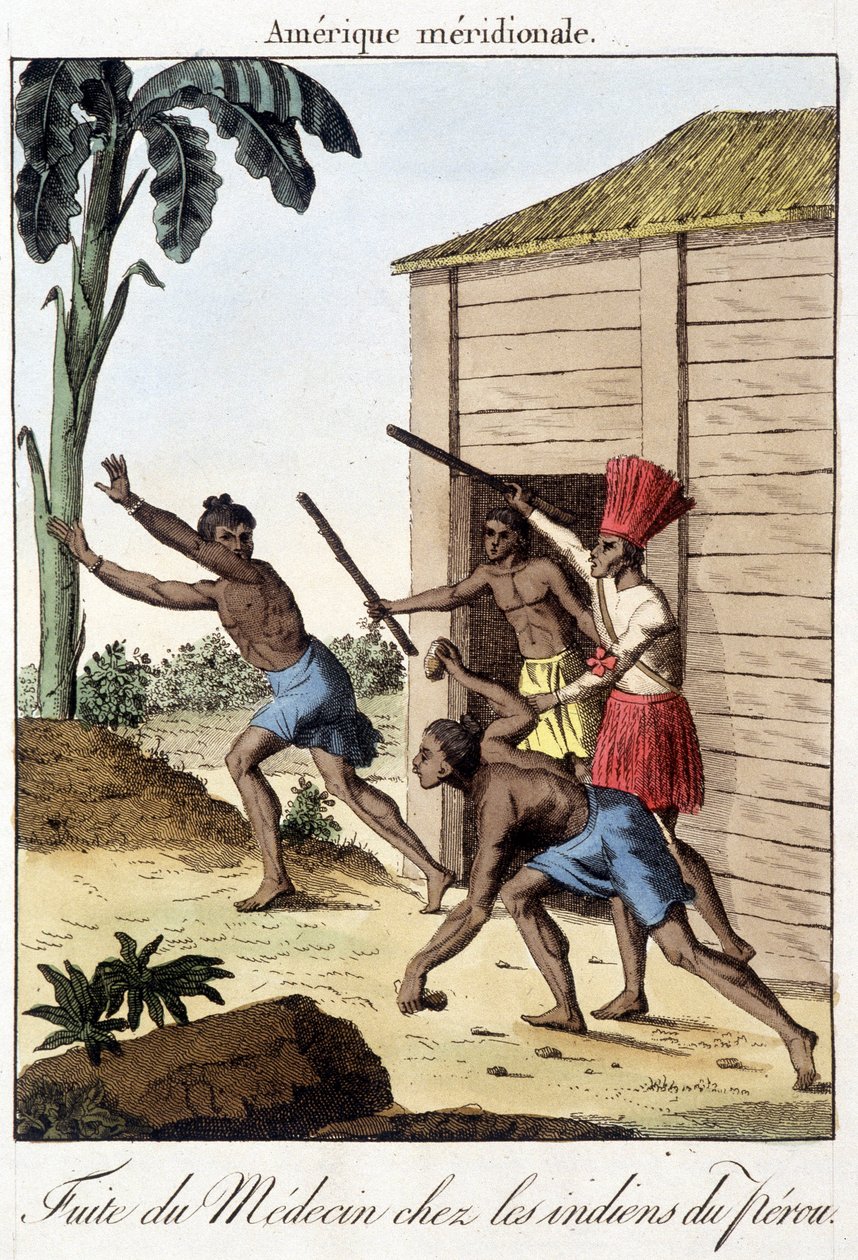 Peru Kızılderilileri (İnka) arasında doktor sızıntısı - gravür by Unknown artist