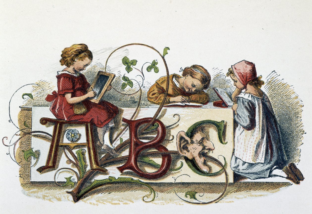 Çocukların okuması ve yazması - “Çocuk oyunları”nda, ed. Londra, George Ronthedge ve oğulları, 19. yüzyıl sonu by Unknown artist