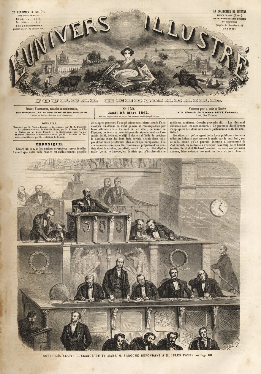 Yasama organı - 14 Mart 1861 oturumu - Pierre Jules Baroche (1802-1870), Jules Favre