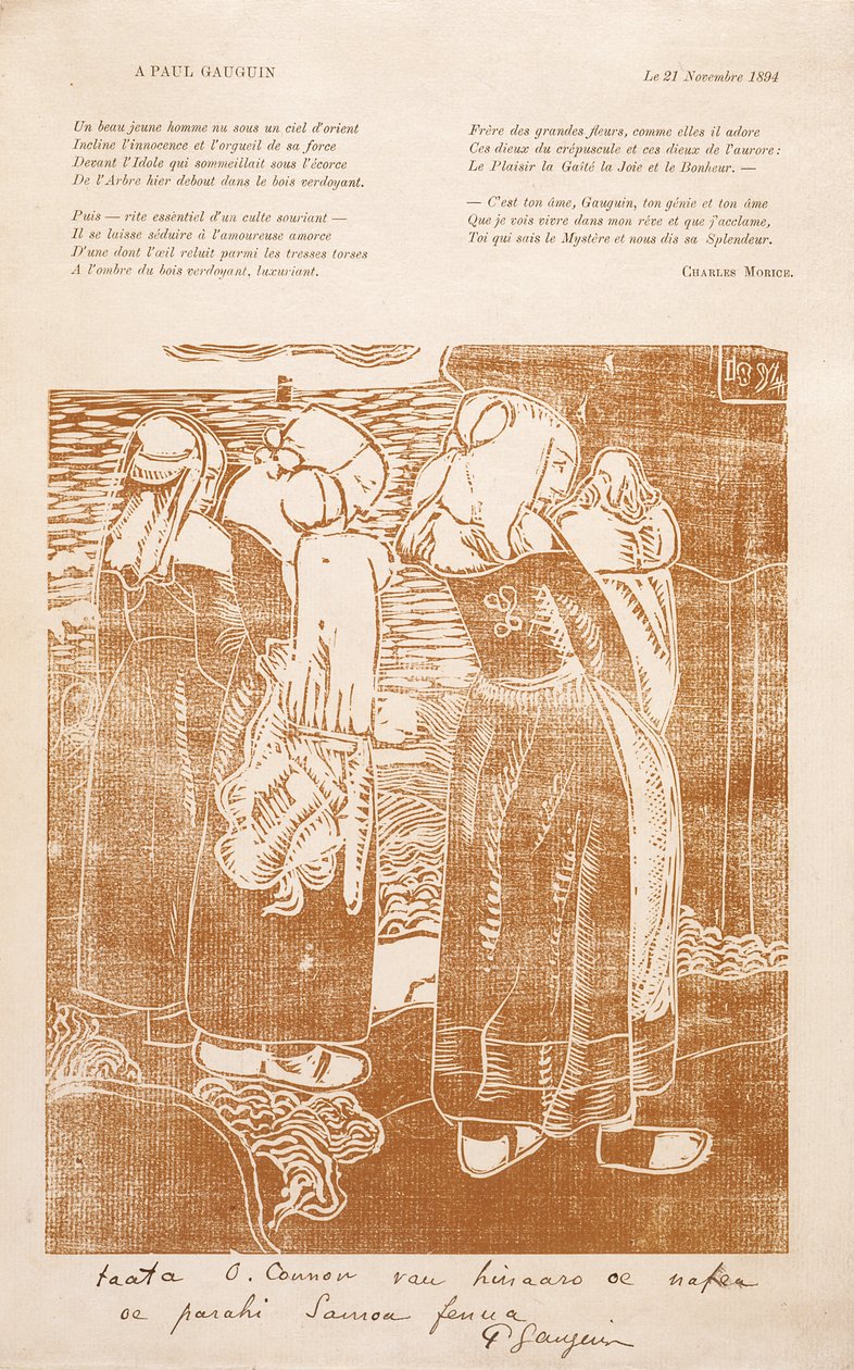Les Bretonnes (Breton Kadınlar) (tahta baskı) by Unknown artist