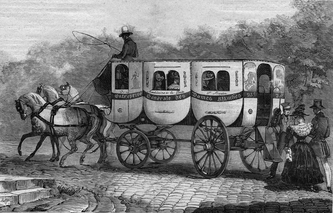 19. yüzyılda Les Omnibus de Paris: la dame blanche - 1892