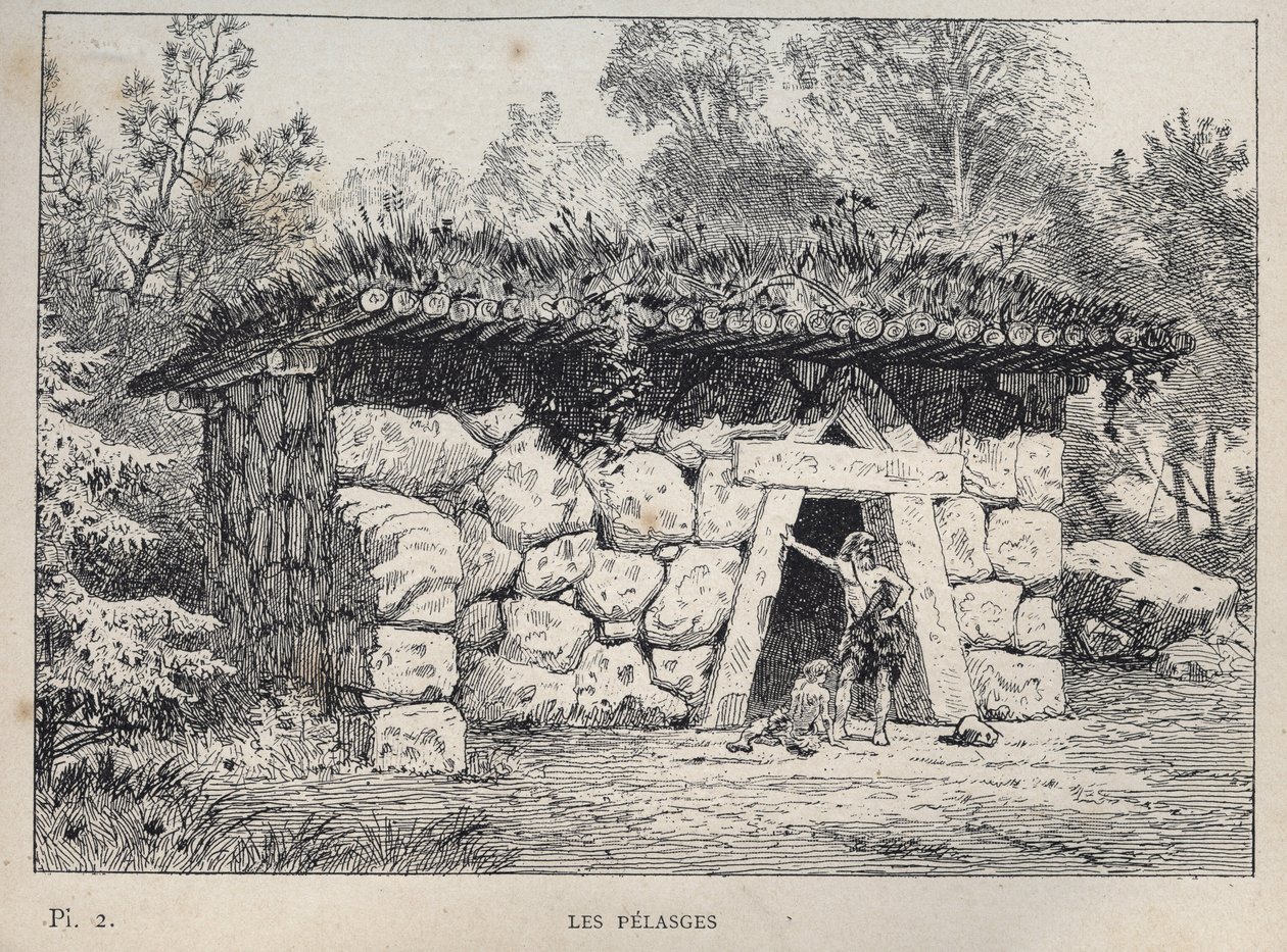 Pelasgeler (Pelasgyalılar) - Bay Charles GARNIER tarafından "1889 Evrensel Sergisinde insan yerleşiminin tarihi" bölümünde 1889 gravürü - Librairie centrale des beaux-arts Paris 1889 by Unknown artist